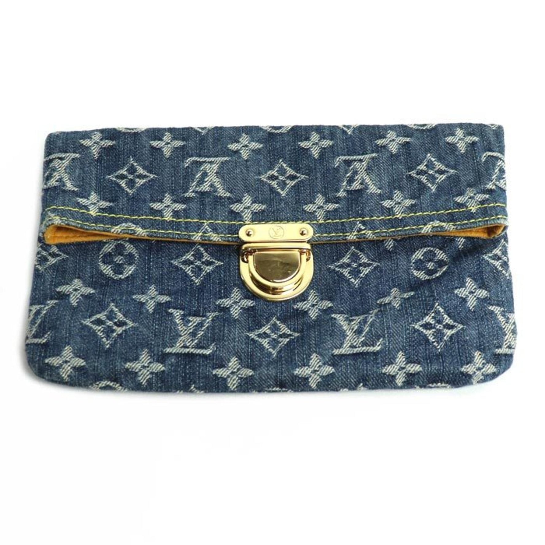 Louis Vuitton Pochette Plat Clutch Bag in Monogram Denim