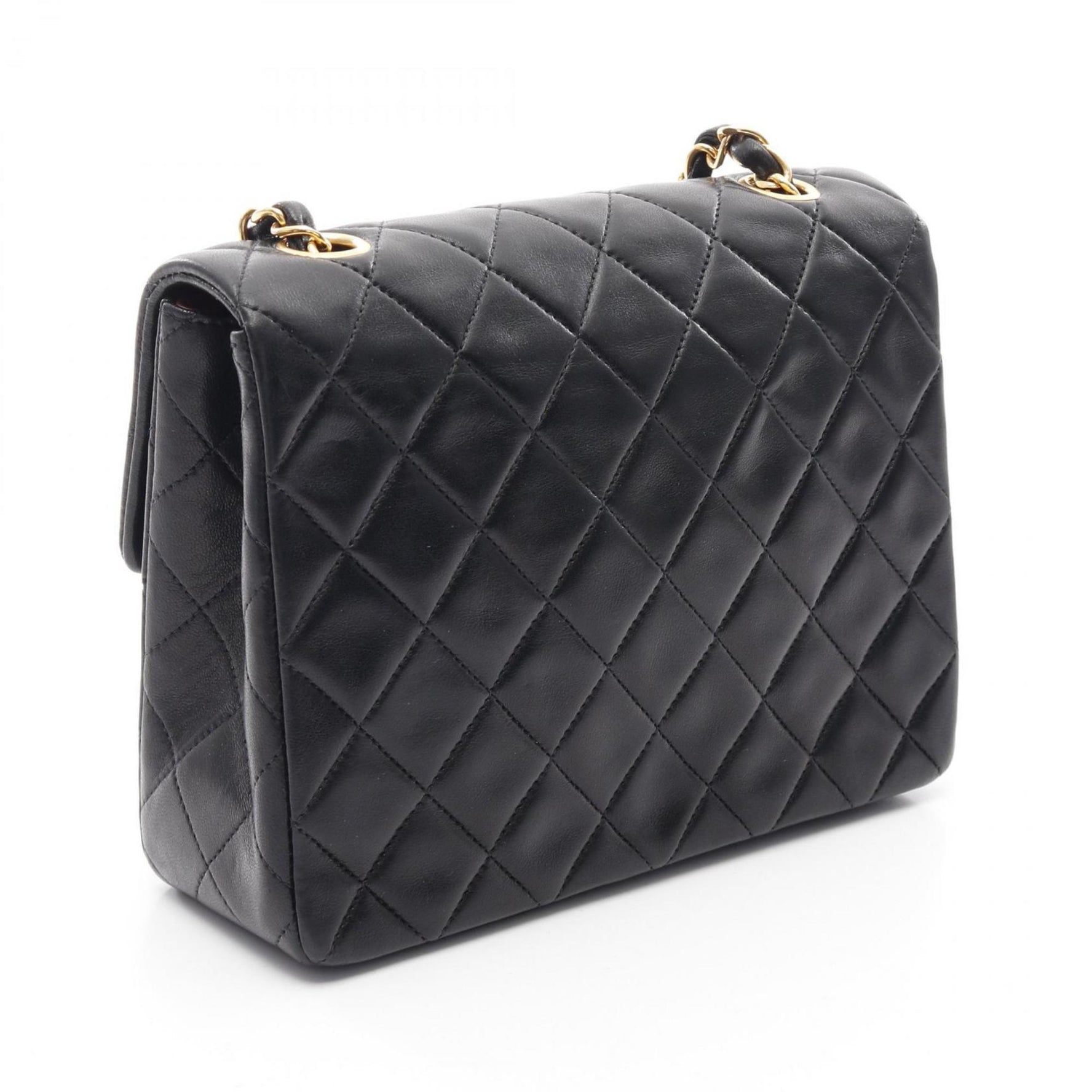 CHANEL Mini Matelasse 20 Shoulder Bag, Lambskin Leather, Women's, Black, A01163