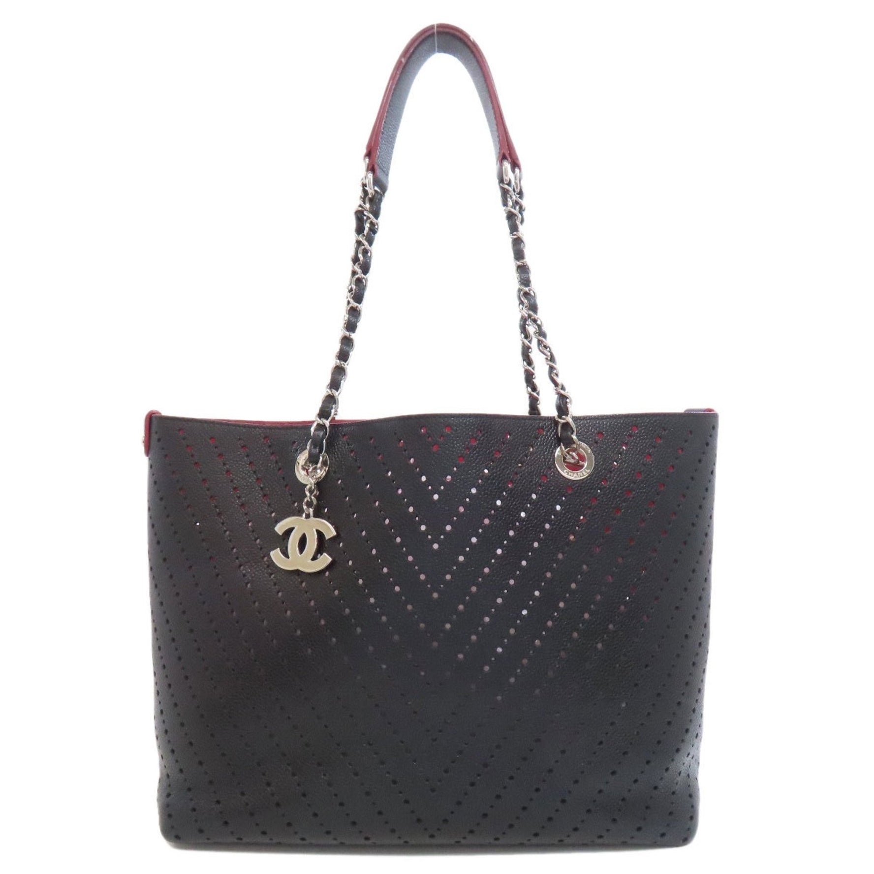 Chanel Chain Tote Punching Bag Grained Calfskin