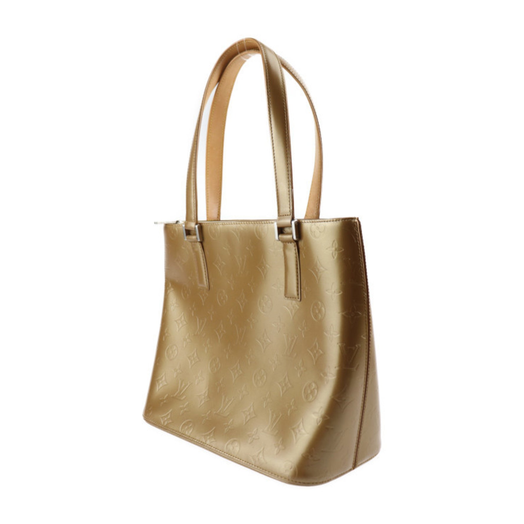 Louis Vuitton Stockton Handbag Monogram Matt Umbre Gold Series Silver Hardware Shoulder Bag Tote