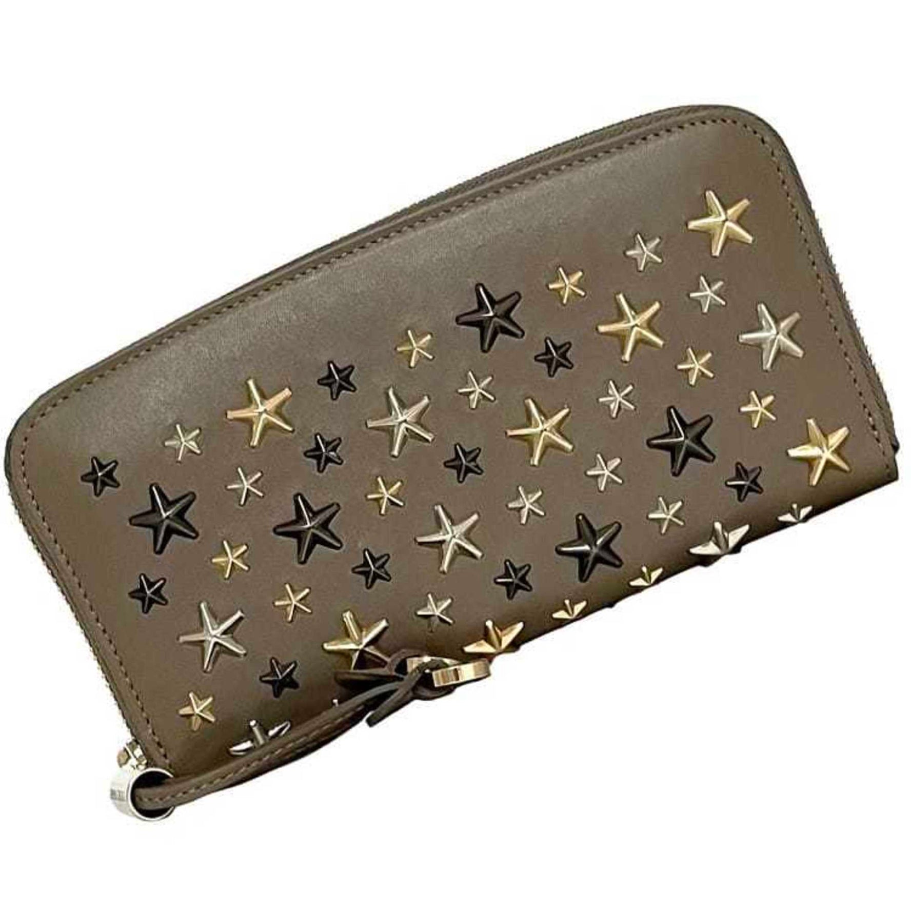 Jimmy Choo Round Long Wallet Filipa Leather Studs Star