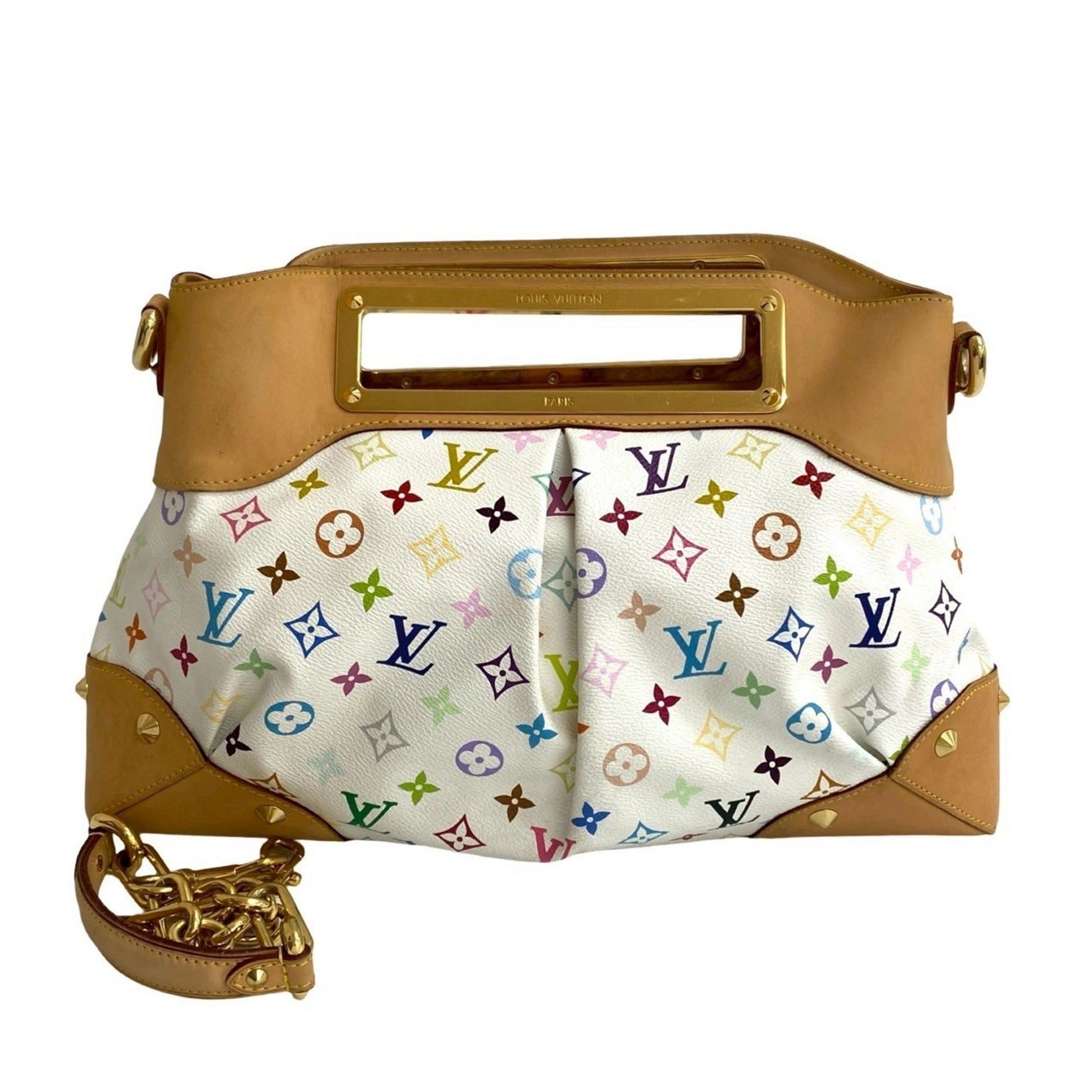 Louis Vuitton Judy GM Monogram Multicolor Leather Handbag/Shoulder Bag, Blanc