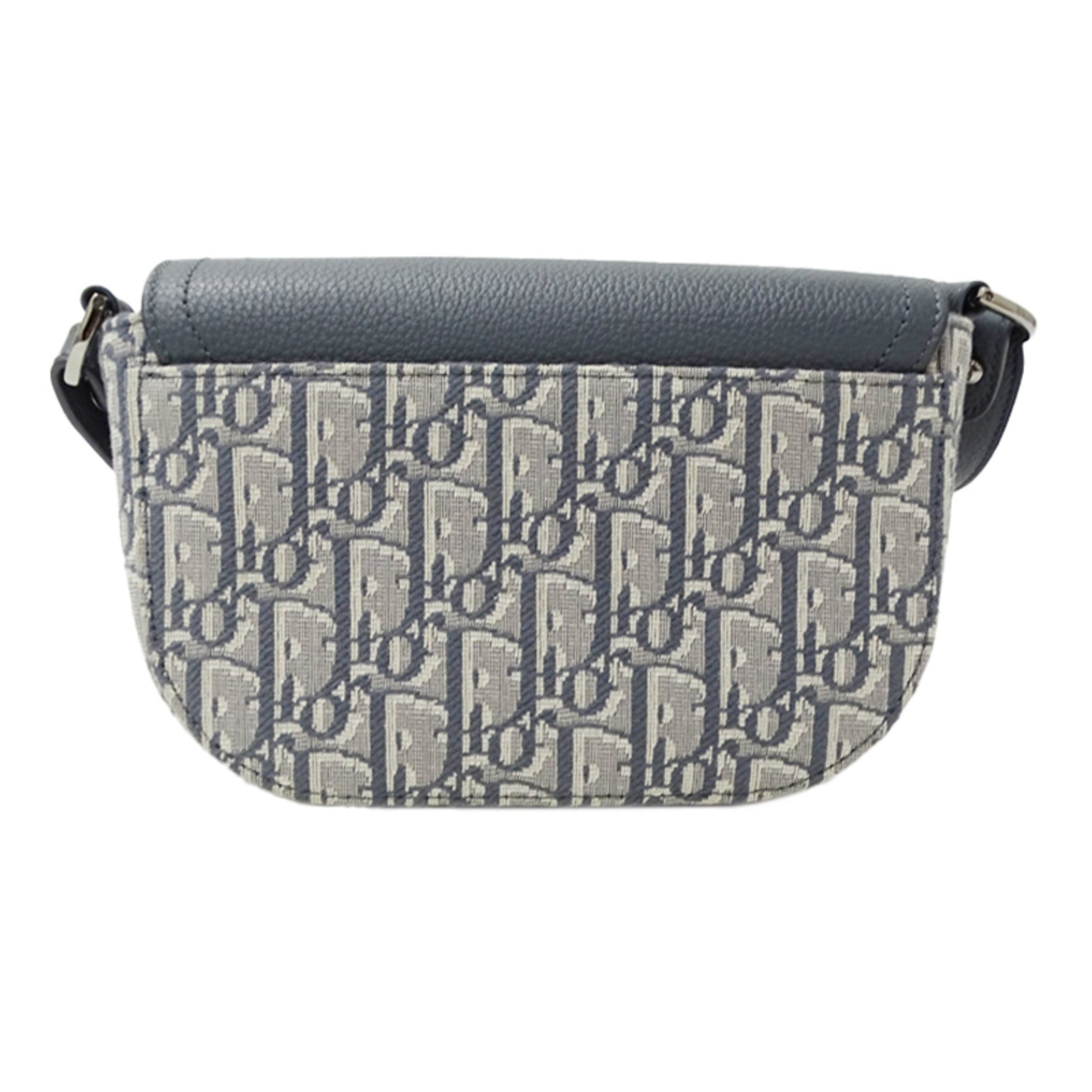 Christian Dior Dior Oblique Shoulder Bag in Jacquard Calfskin Saddle Trotter Leather Canvas