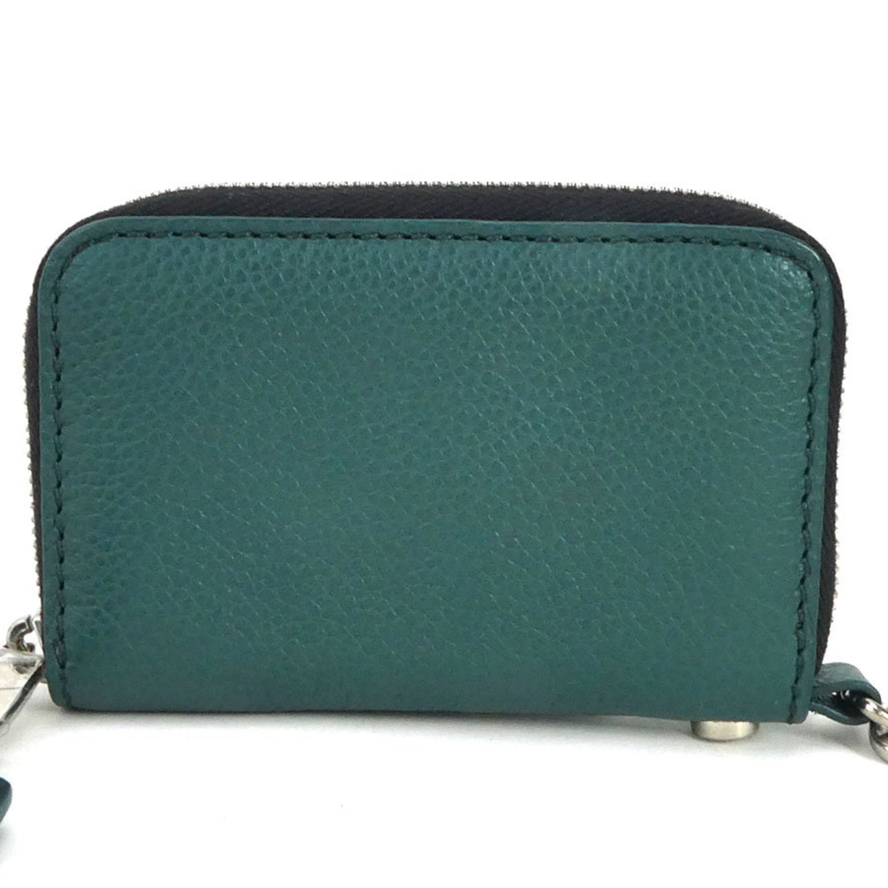Burberry BURBERRY coin case leather / metal green men's