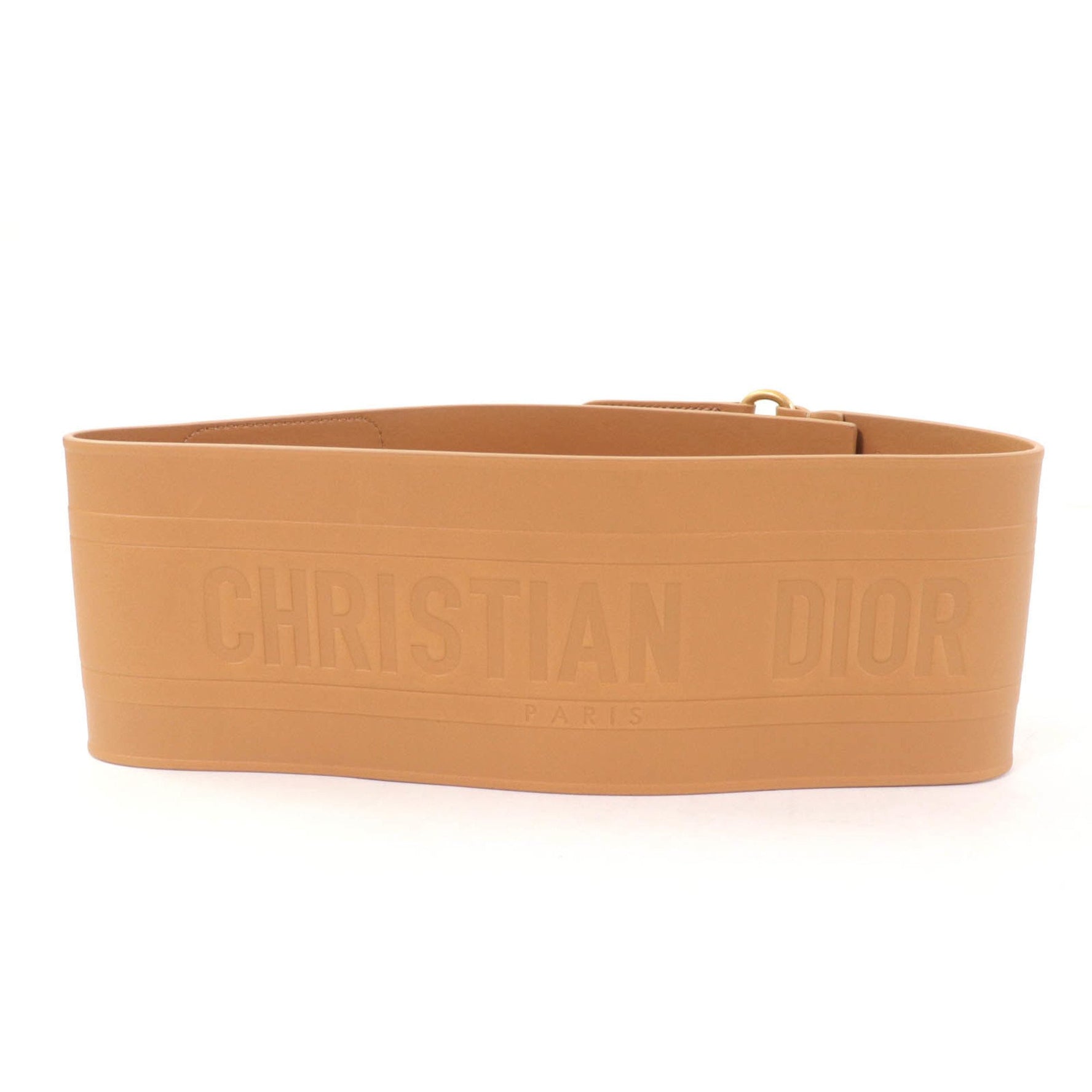 Christian Dior D-Waist Maxi Leather Belt with Double Gold Buckle, Hardware, Size 70, Made in Italy