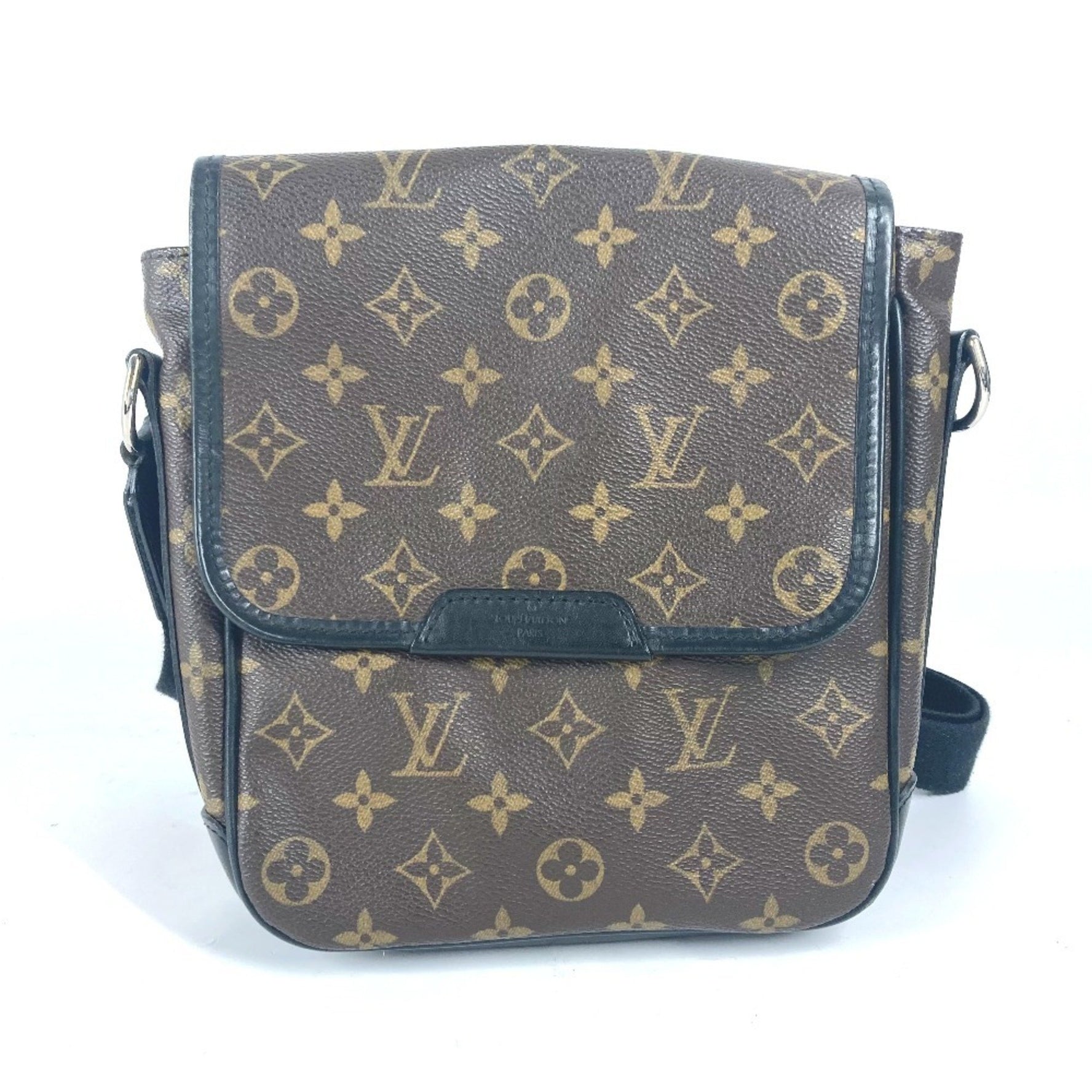LOUIS VUITTON M56717 Monogram Macassar Bus PM Pochette Flap Shoulder Bag Canvas Men's Women's Brown