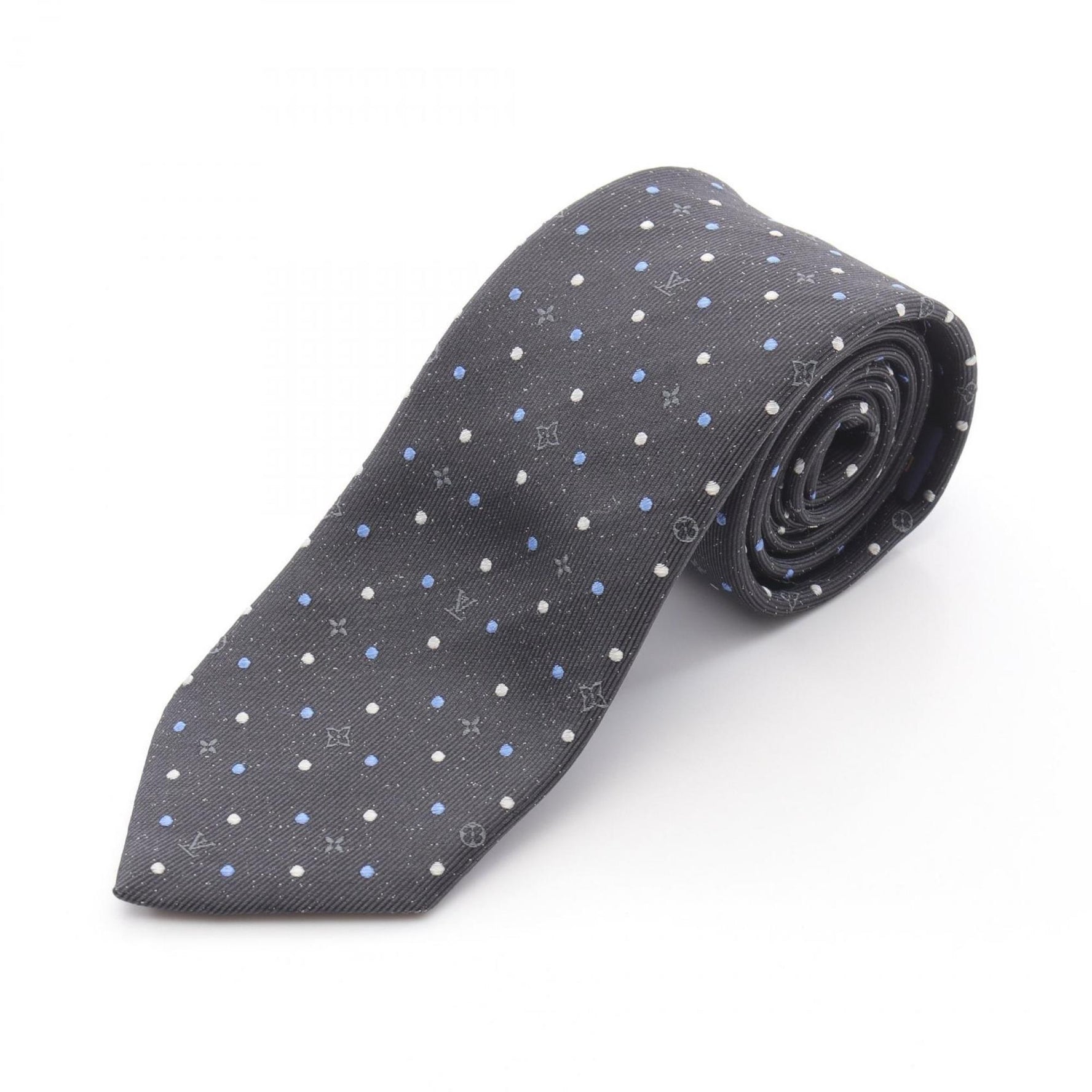Louis Vuitton Cravate Monogram Spotty Silk Tie, Black Multicolor