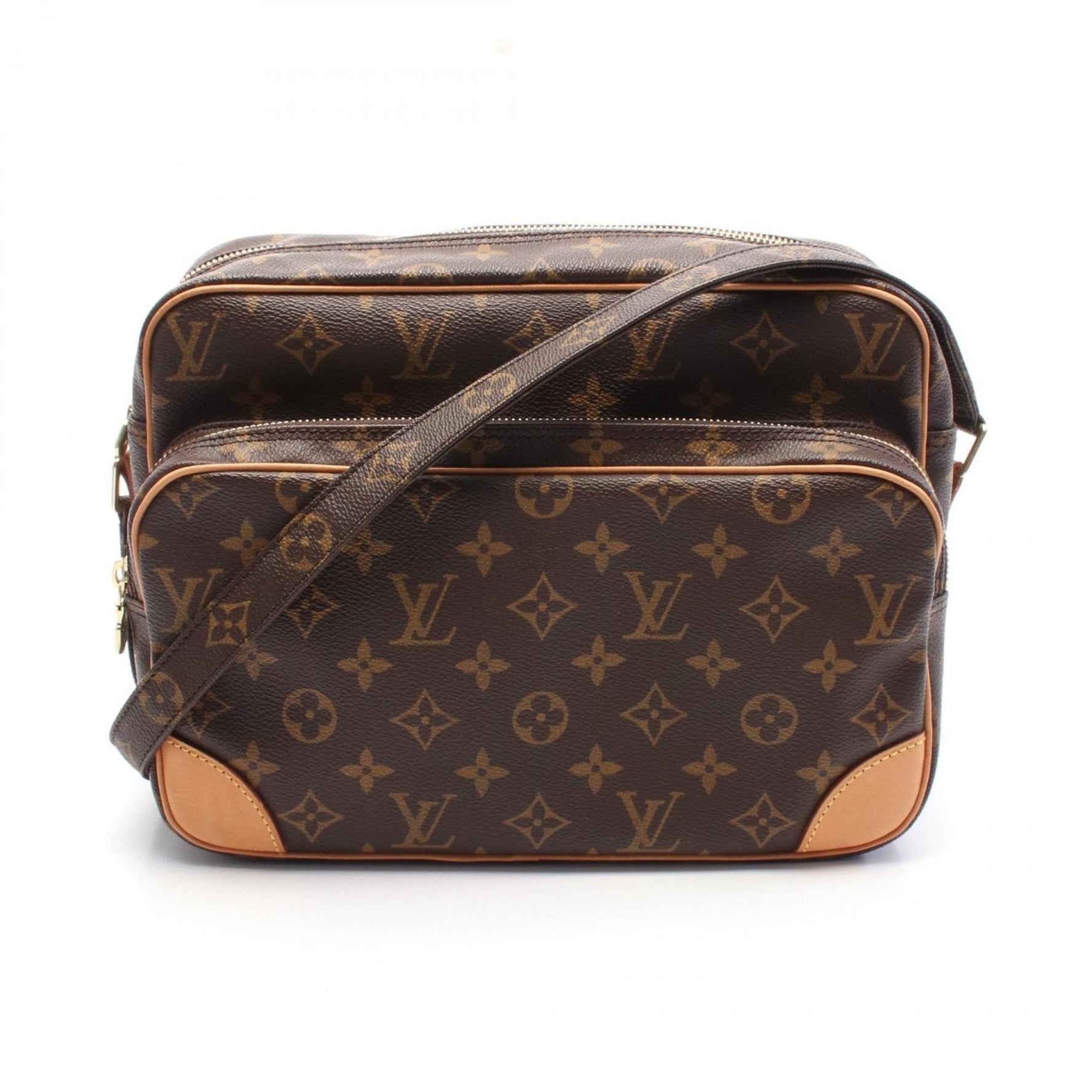 Louis Vuitton Nile Shoulder Bag Coated Canvas Leather Monogram