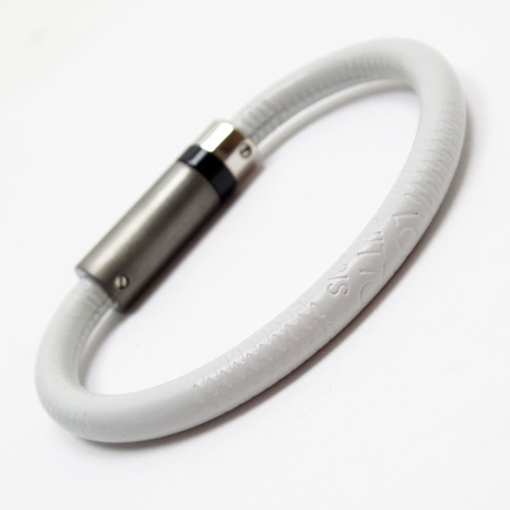 Louis Vuitton LOUIS VUITTON Bracelet Leather Light Gray Men's Women's