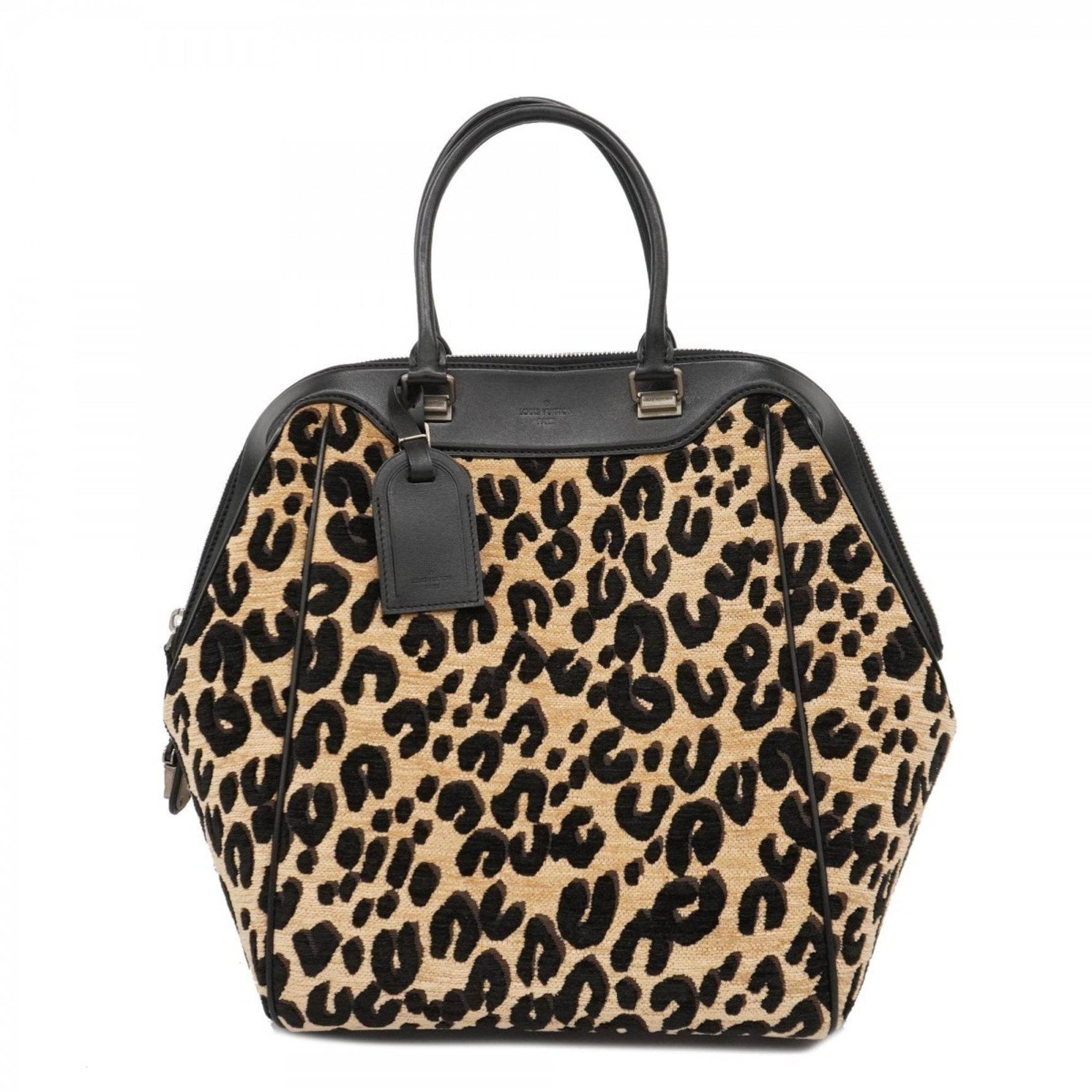 Louis Vuitton Leopard Print North South Handbag M94258 Brown/Black Women's