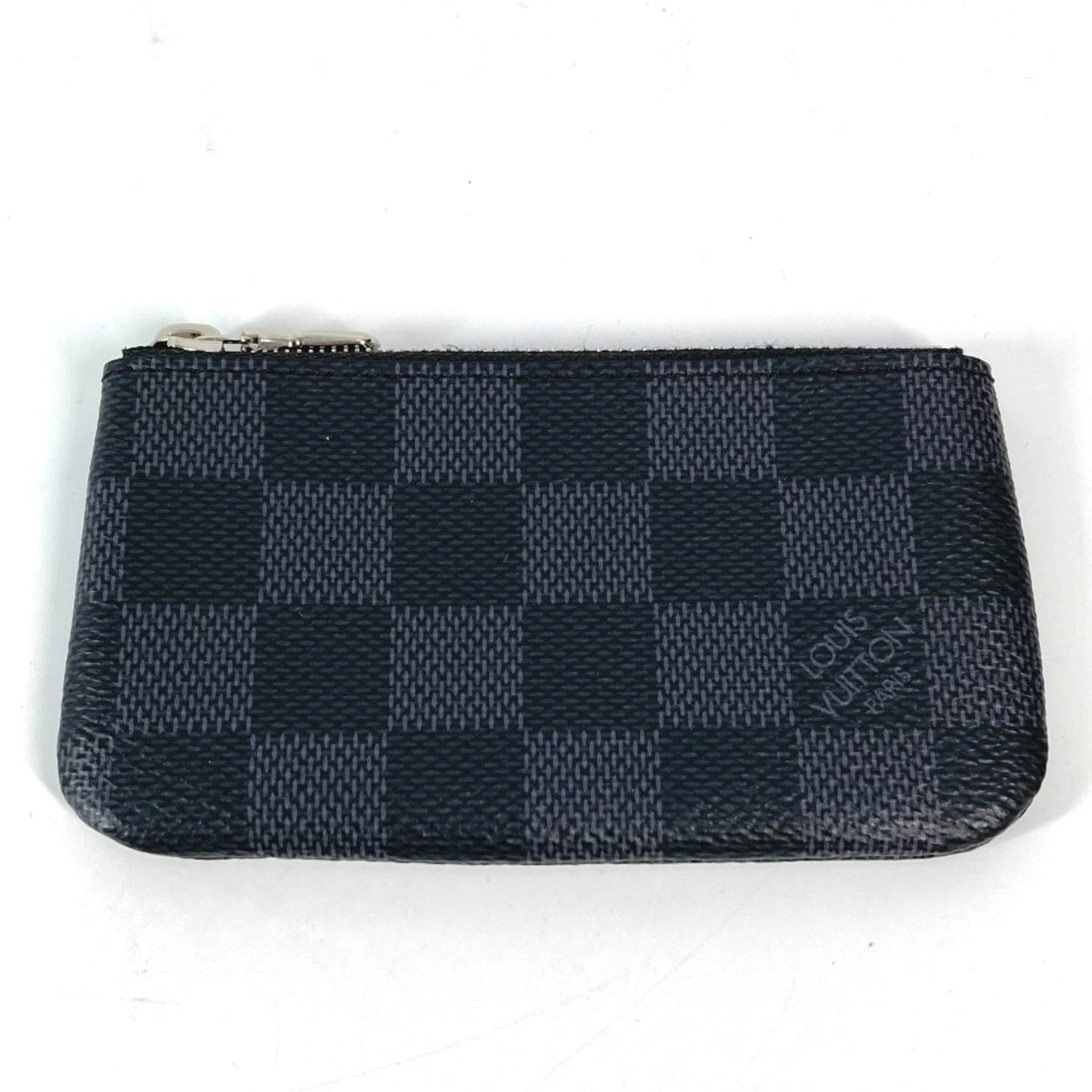 Louis Vuitton Damier Graphite Card Key Case Pochette Cle Coin Purse Wallet with Ring Wallet/Coin Canvas Men's
