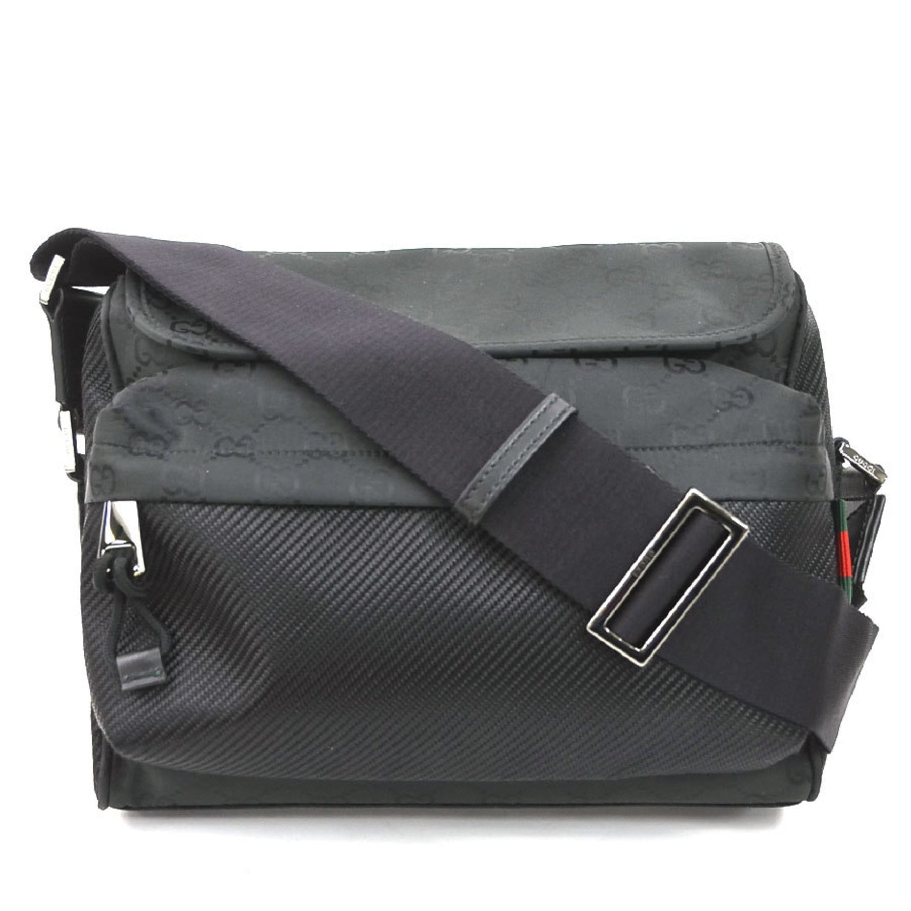 Gucci Men's Nylon Shoulder Bag, Black, 816820, H31453G