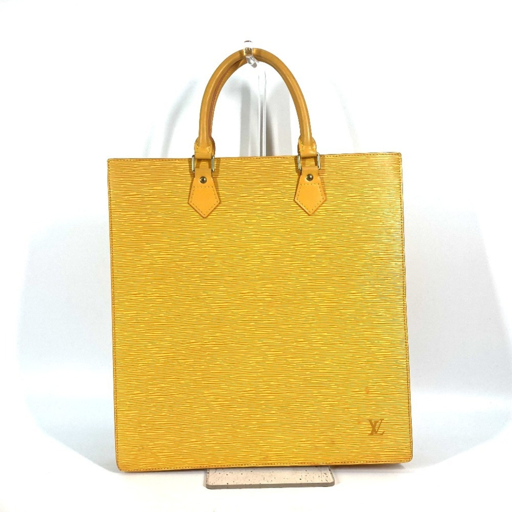 LOUIS VUITTON M52079 Epi Sac Plat Tote Bag, Vertical Handbag, Leather, Women's, Tassili Yellow
