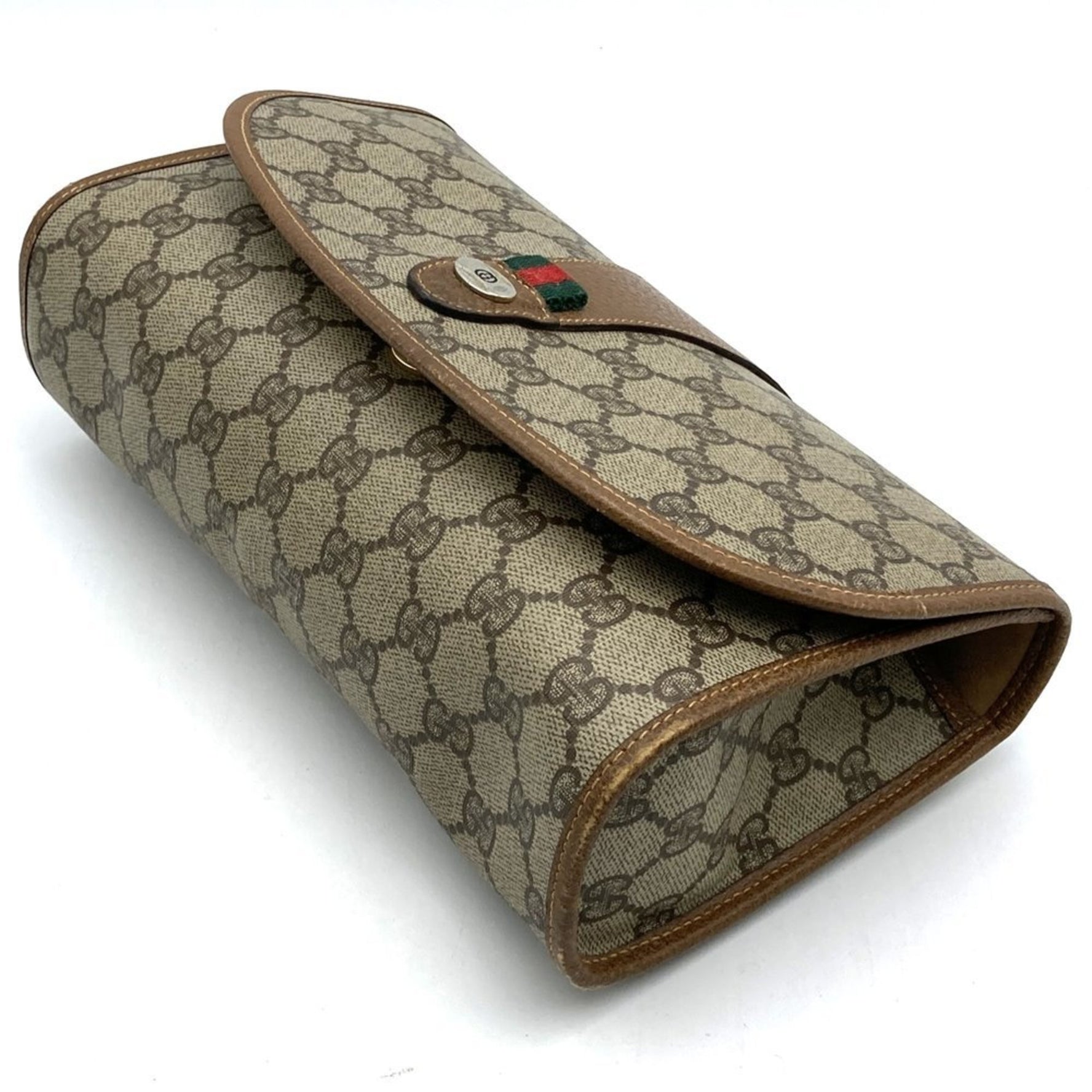 GUCCI 014.122.6052 Second Bag Clutch Pouch GG Supreme Canvas Shelly Old Men's