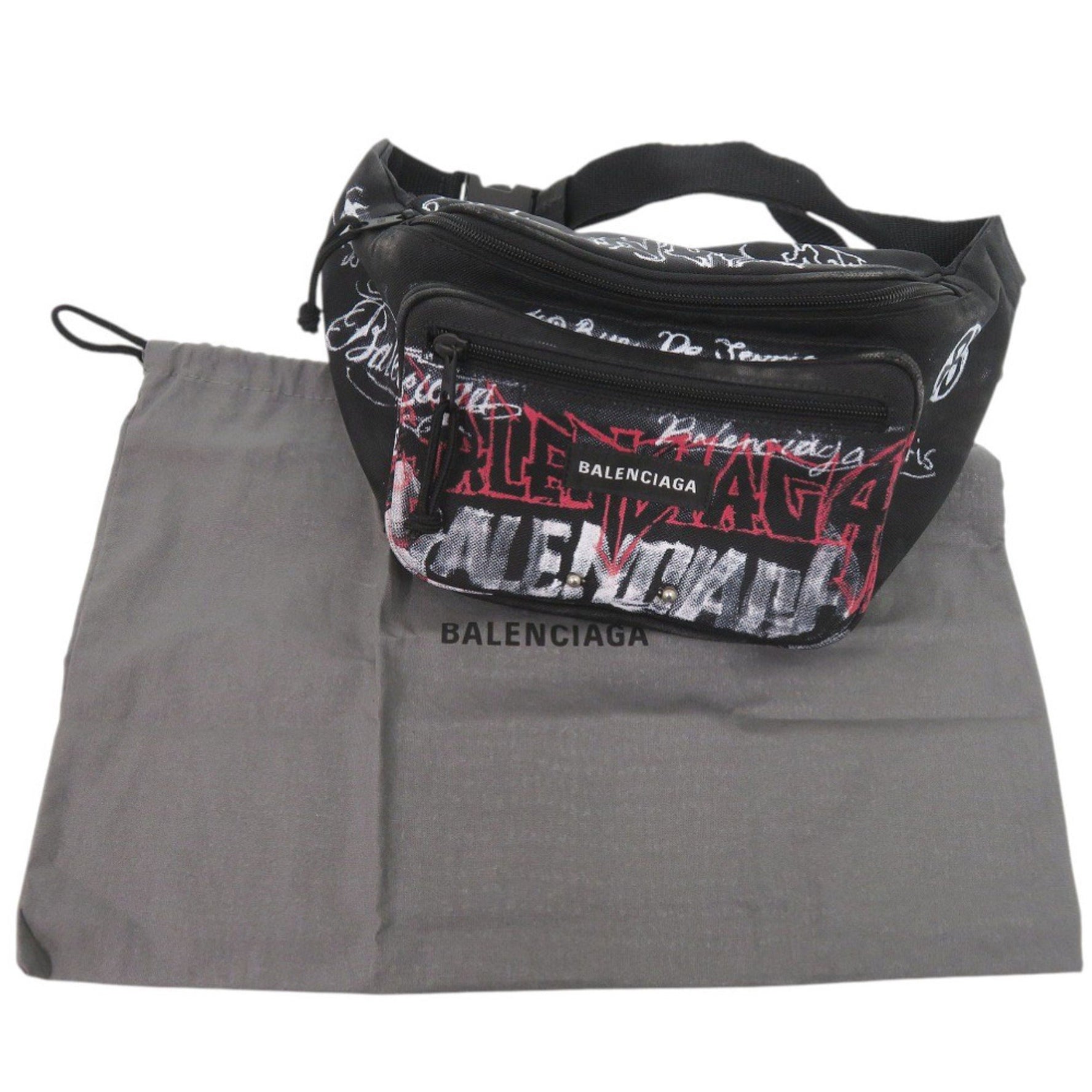 Unused Balenciaga Explorer Belt Pack DIY Metal Allover Logo Polyester/Polyamide Waist Bag