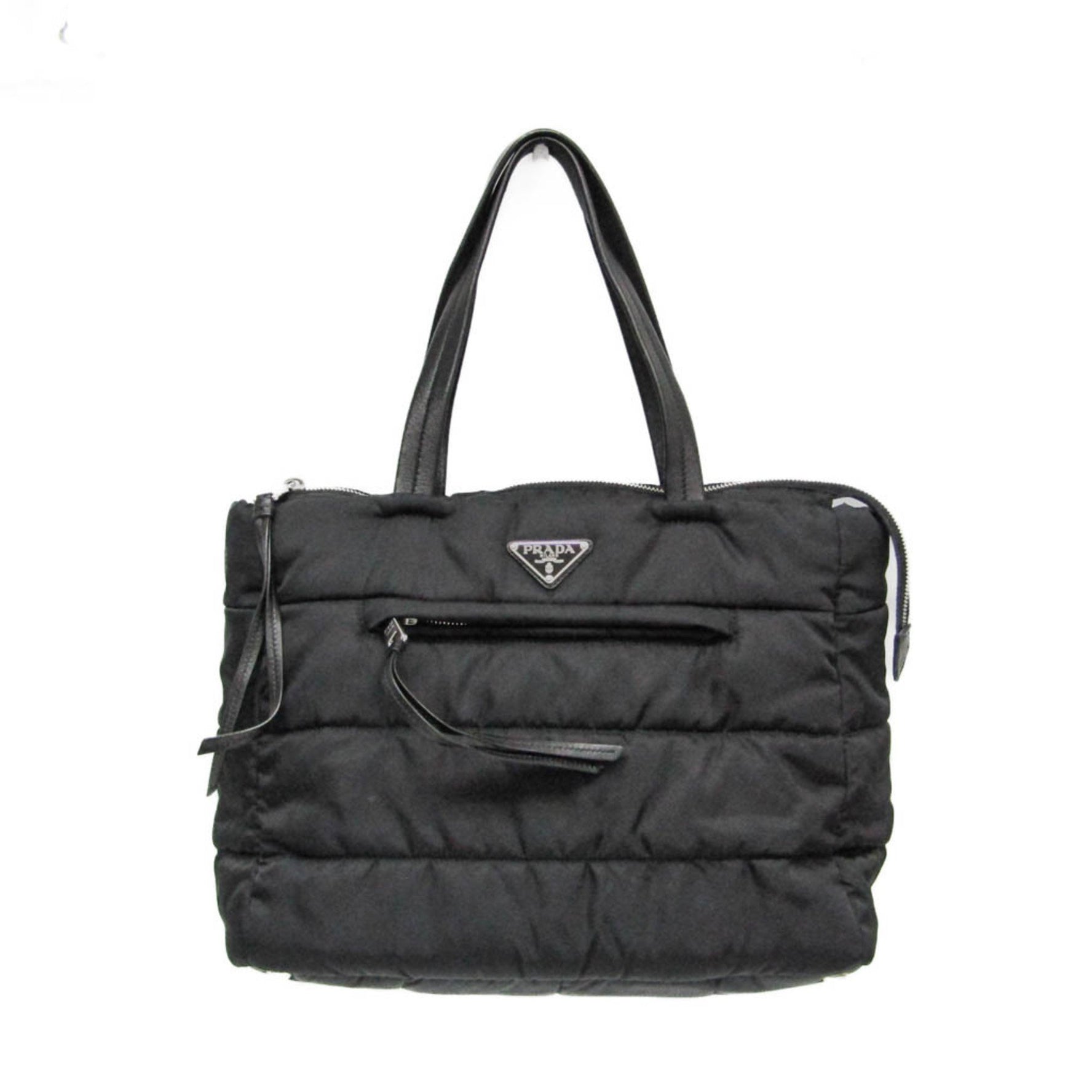 Prada TESSUTO BOMBER 1BG059 Women's Nylon Handbag Black