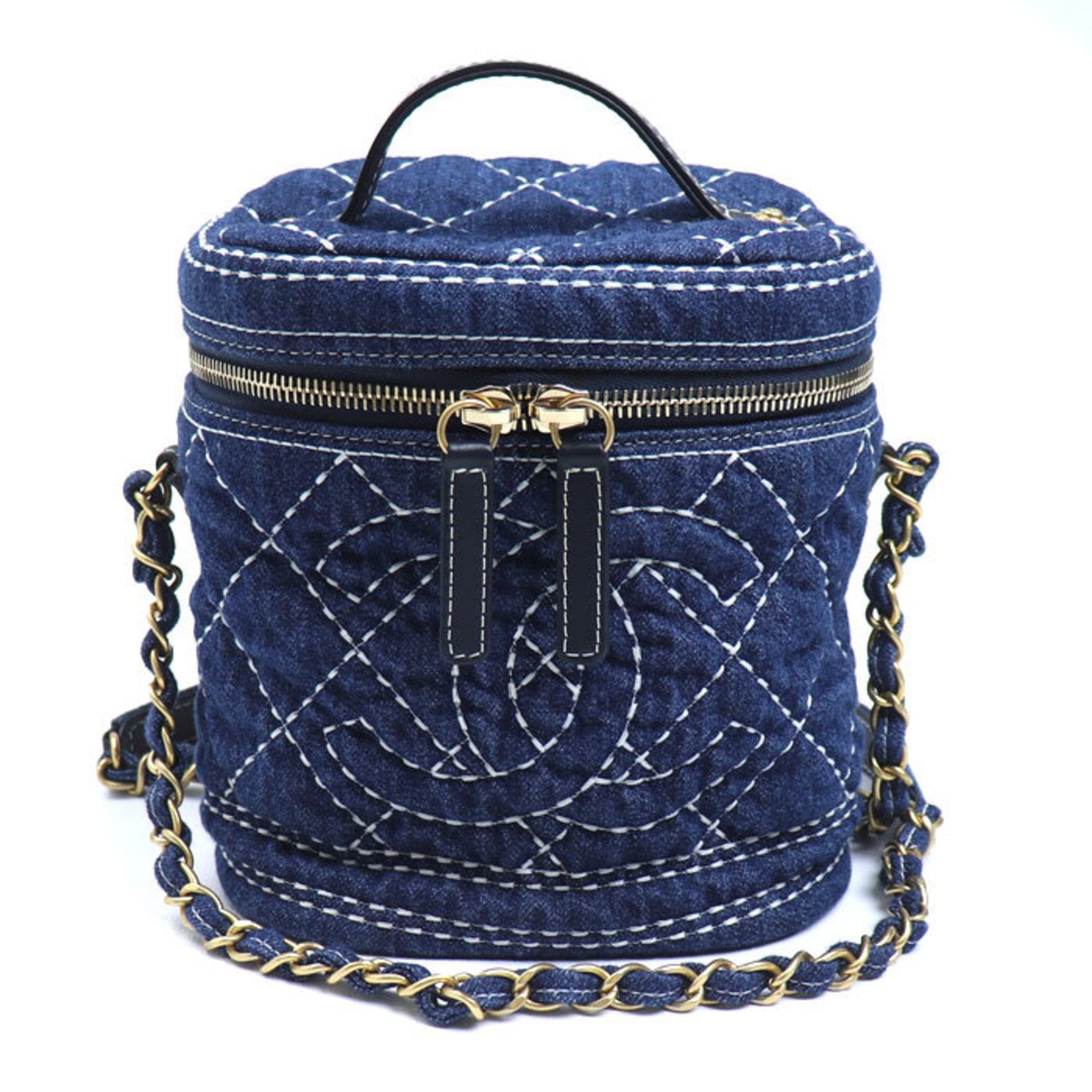 CHANEL Chain Shoulder Vanity Bag, Denim, Coco Mark, 2020 Cruise Collection