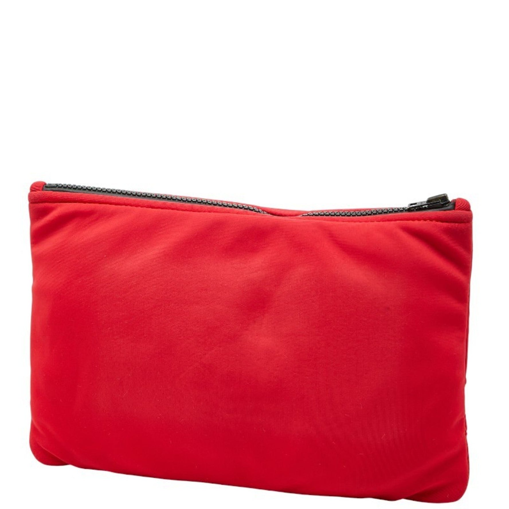 Hermès Neoban Trusse Flat MM Pouch, Small Item Case, Rouge Kazak, Red, Polyamide, Elastane, HERMES