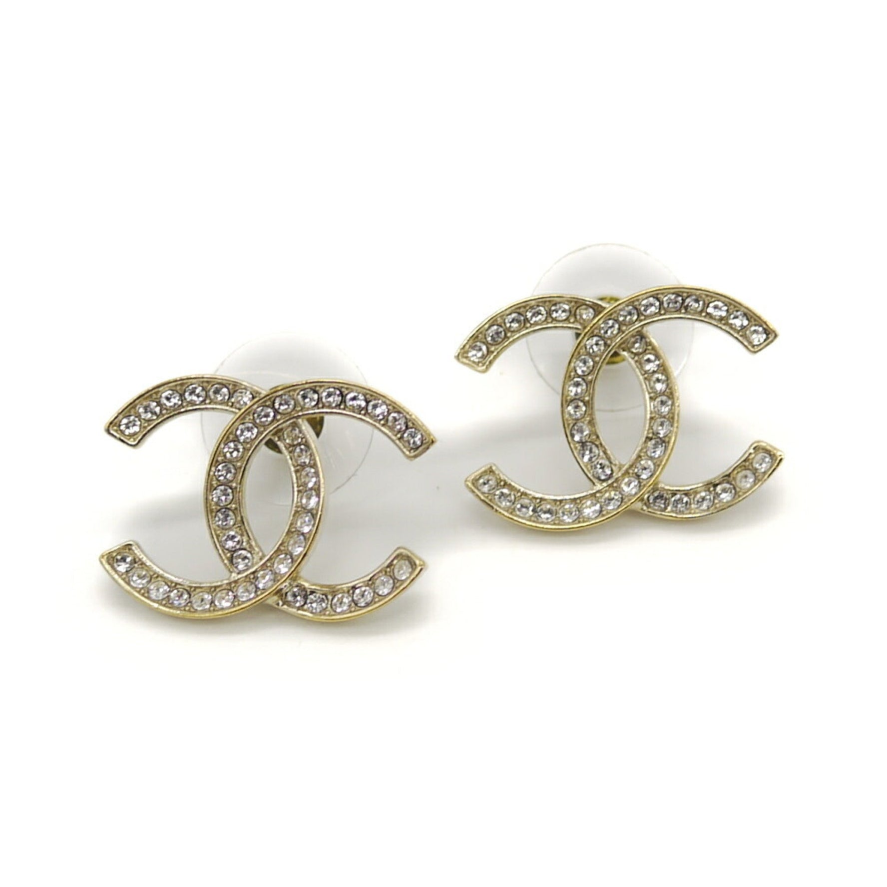 CHANEL Coco Mark CC Rhinestone Earrings