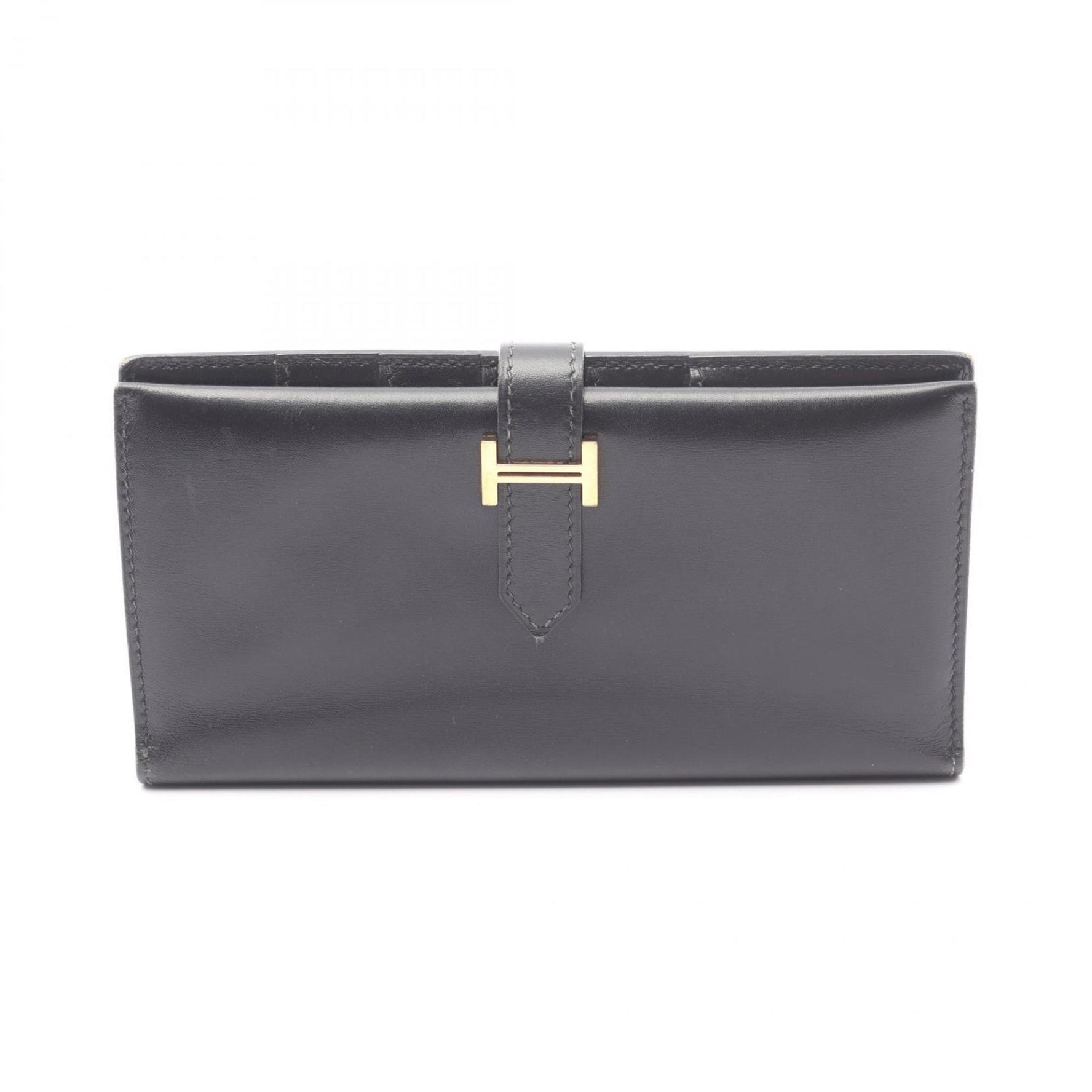 Hermes Hermès Bearn Soufflet Bi-fold Long Wallet in Calfskin Box Calf Leather