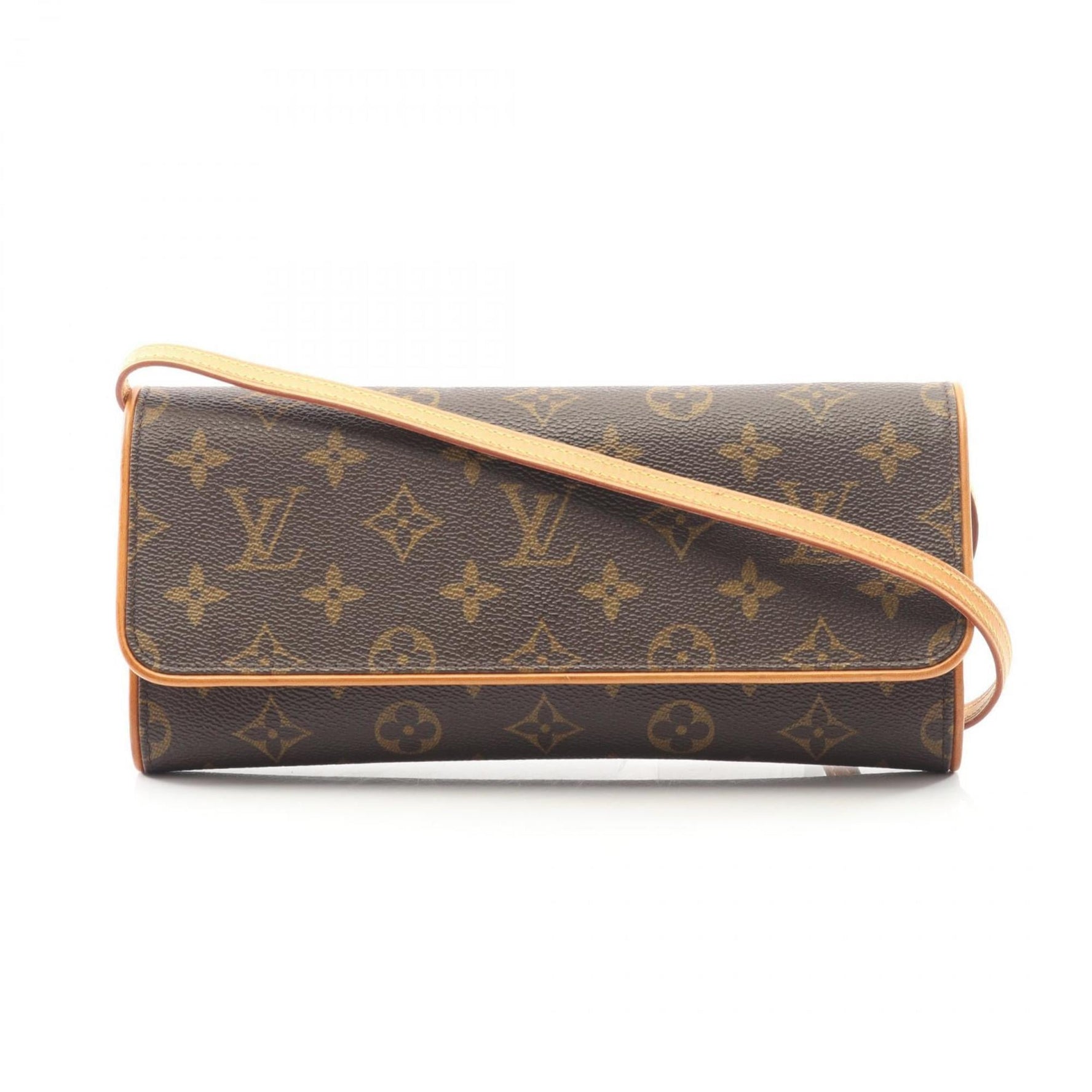 Louis Vuitton Pochette Twin GM Monogram Shoulder Bag in Coated Canvas and Leather