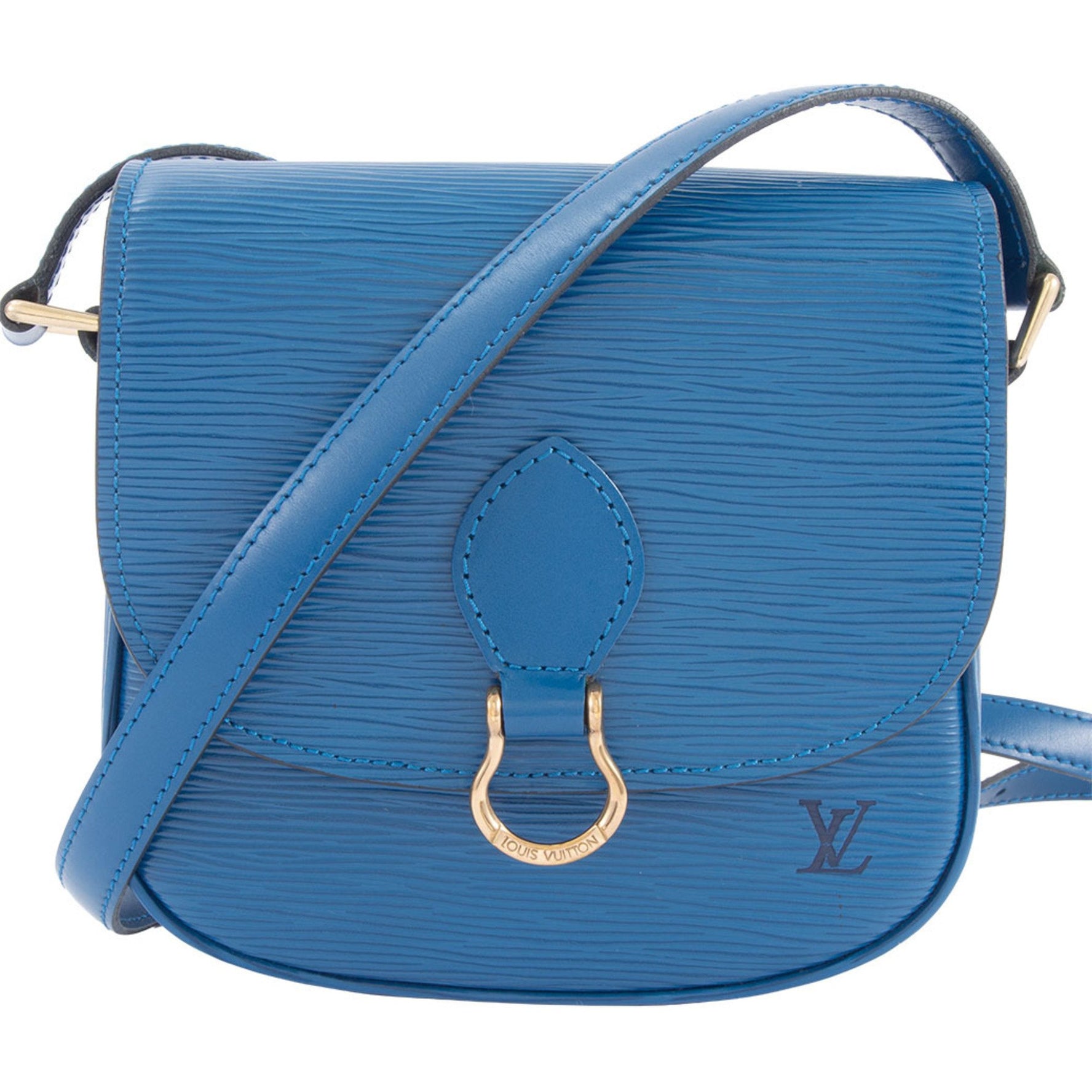 Louis Vuitton Mini Saint-Cloud Shoulder Bag Epi Leather Toledo Blue
