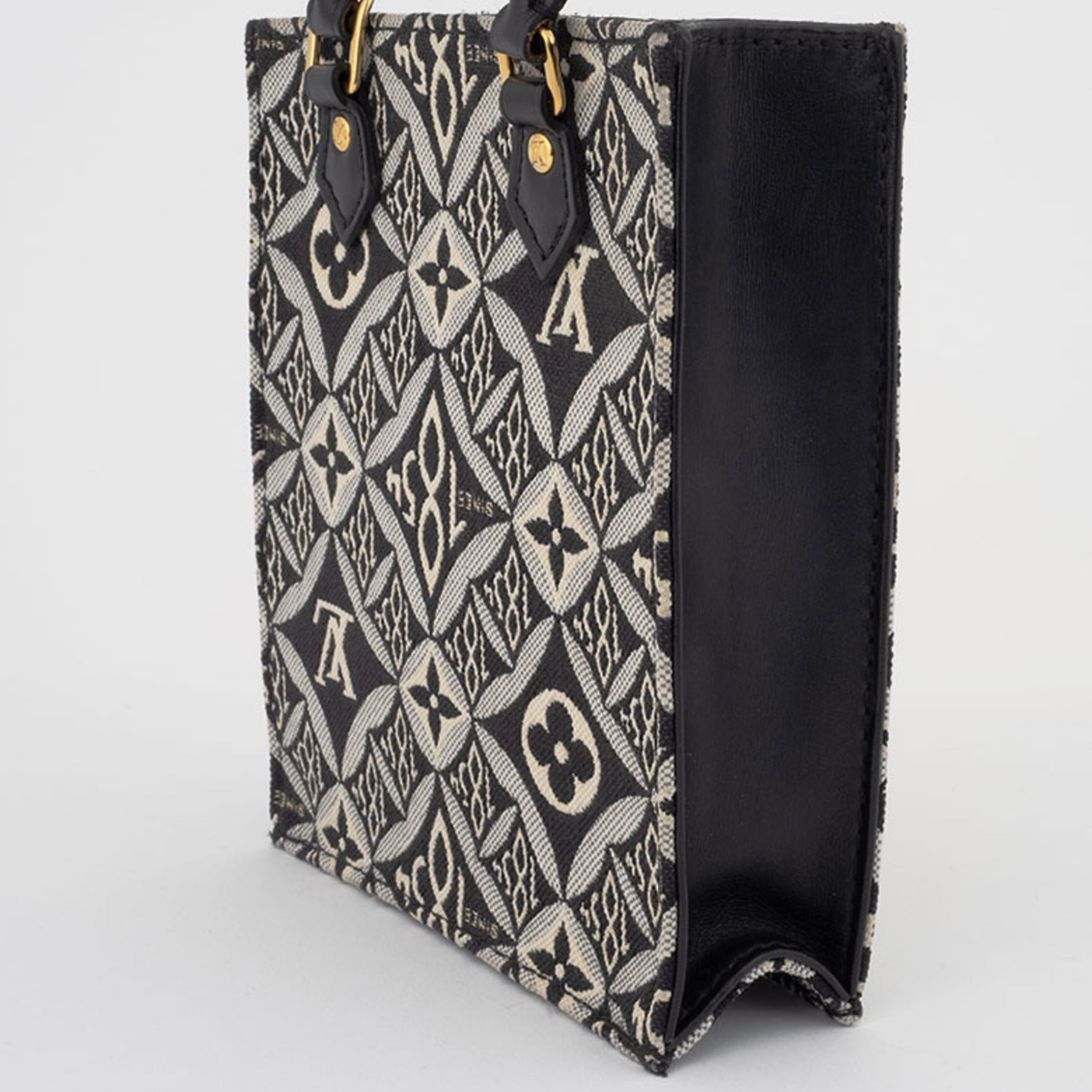 Louis Vuitton Petite Sac Plat Shoulder Bag Black|White