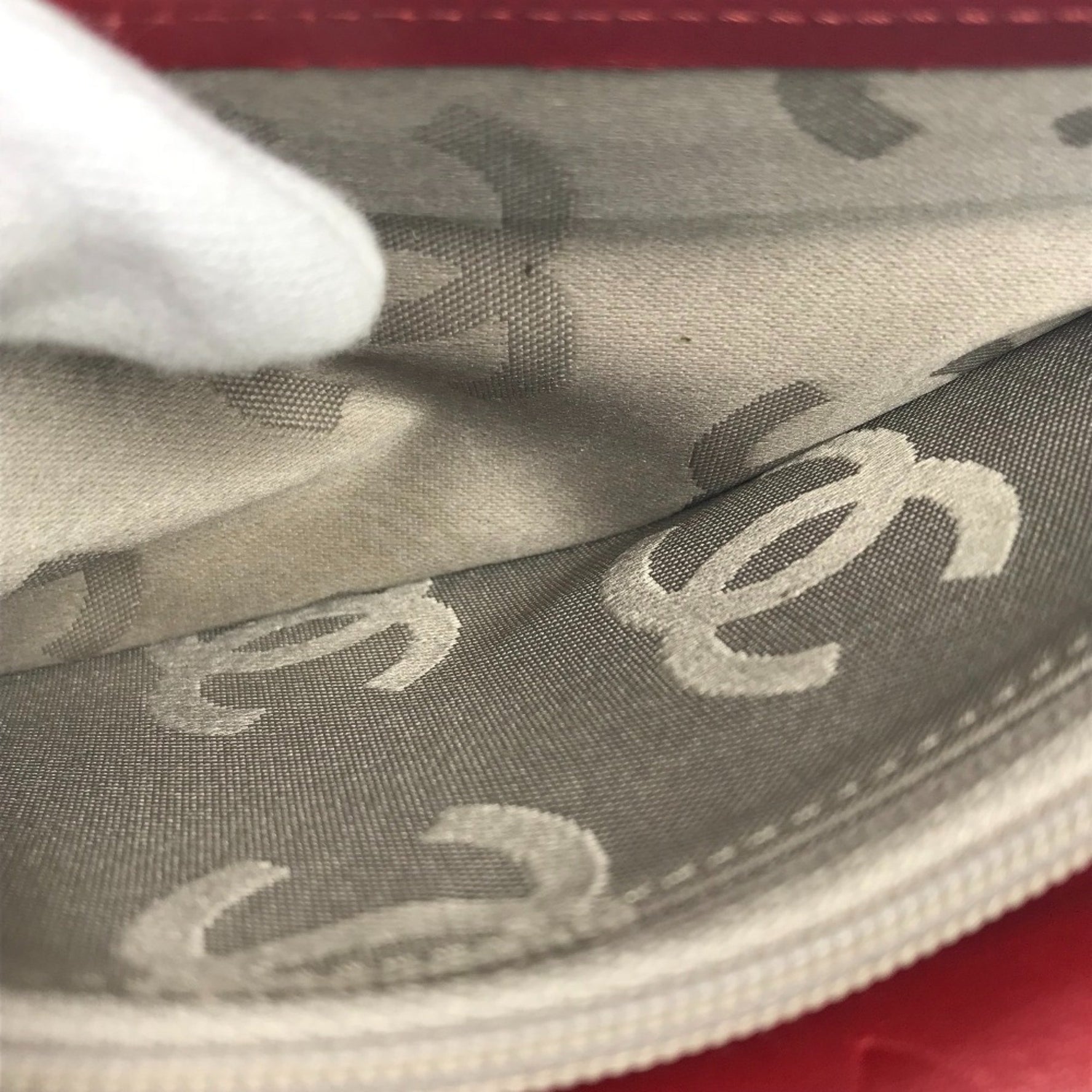 CHANEL Cambon CC Coco Mark Long Wallet, Bifold Leather, Red