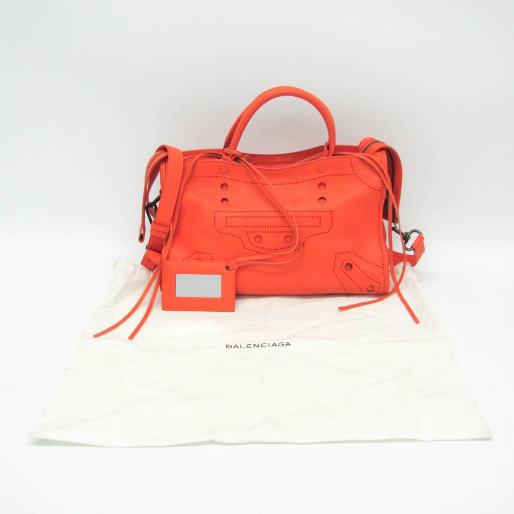 Balenciaga City BLACKOUT Women's Leather Handbag,Shoulder Bag Orange