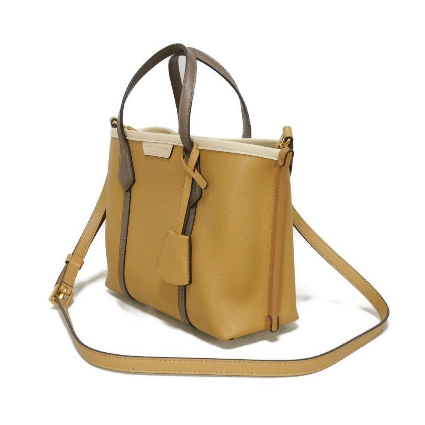 Tory Burch Perry Small Tote Bag, Camel, Ginger Shortbread Multi