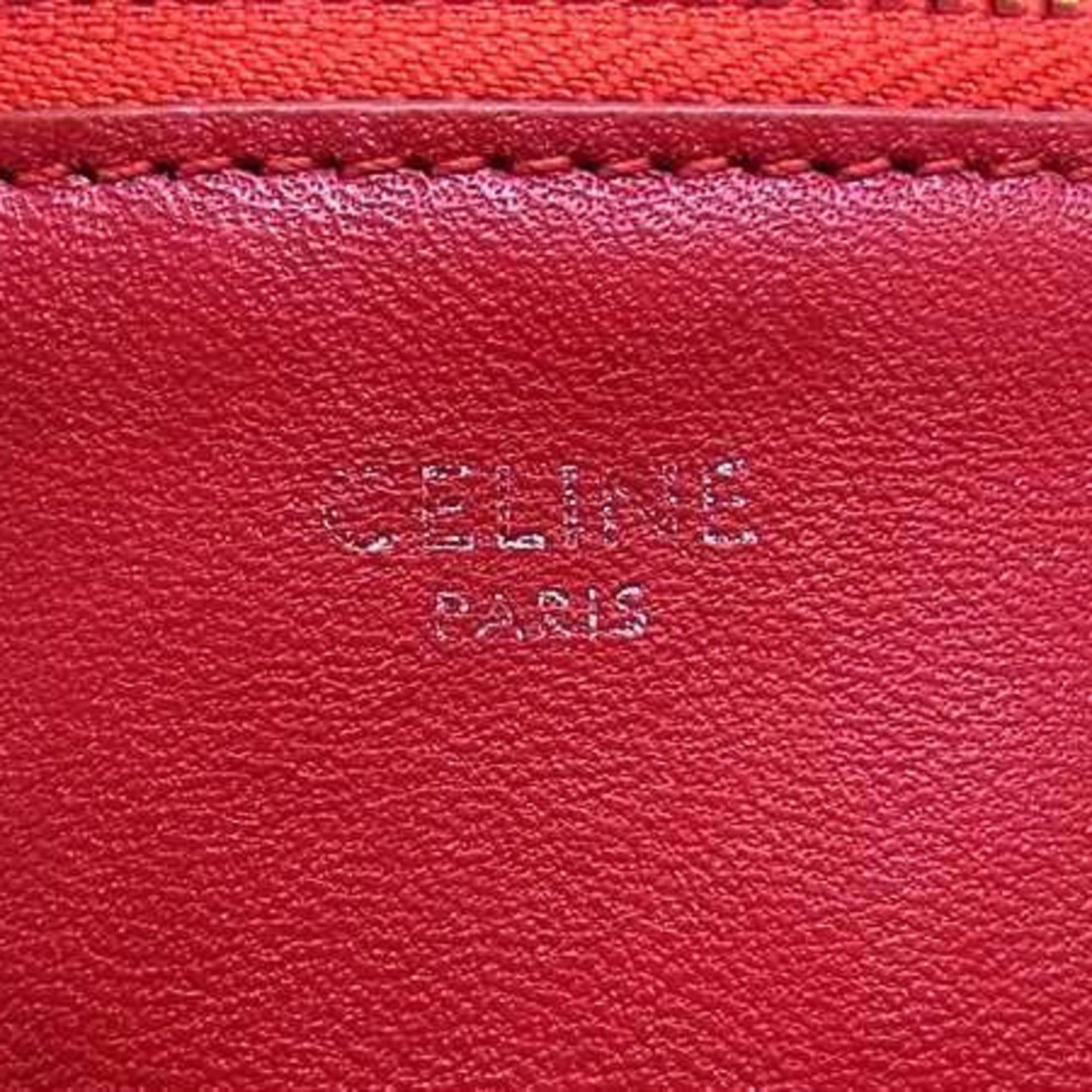 CELINE Trio Large Shoulder Bag - Red Leather