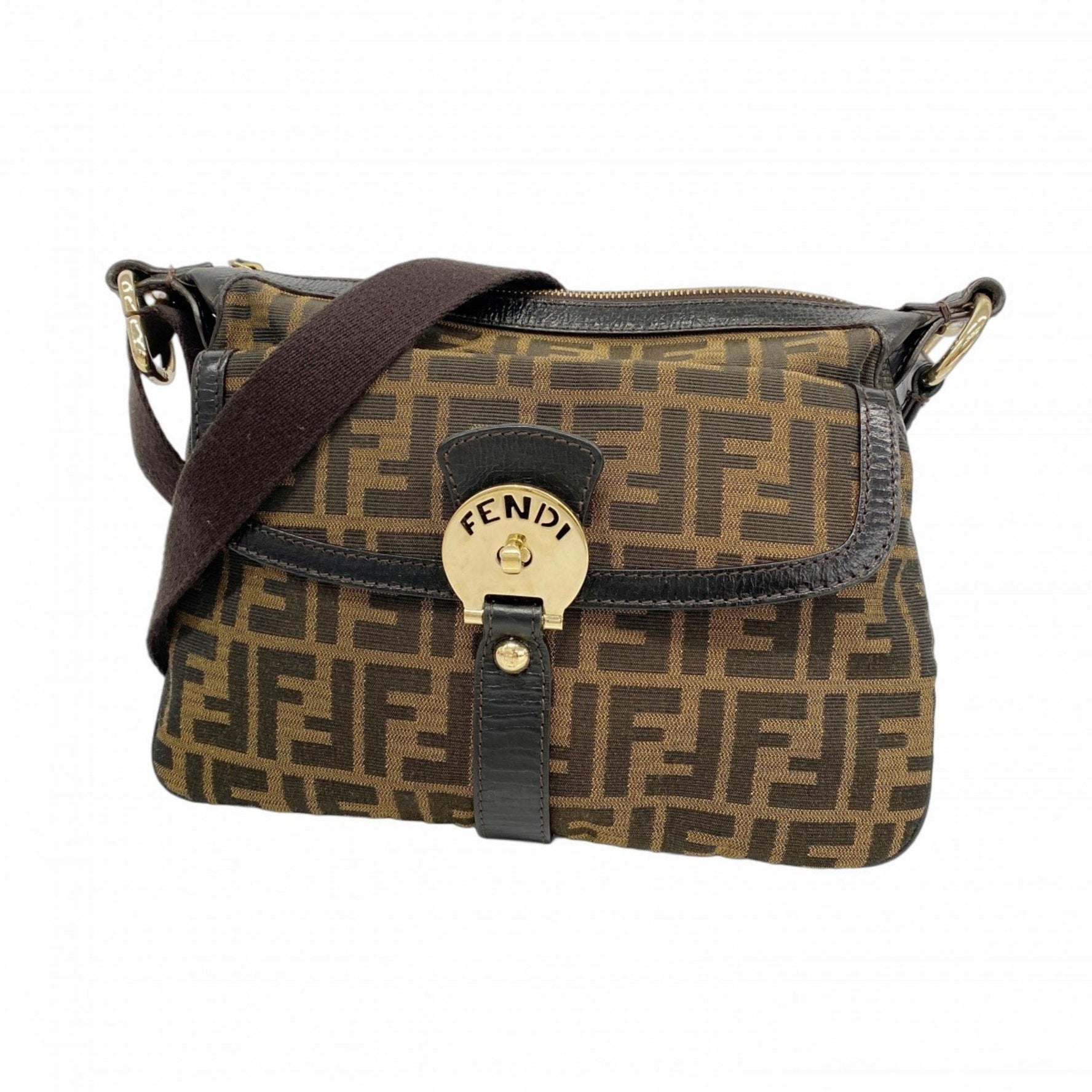 Fendi Zucca Nylon Canvas Shoulder Bag