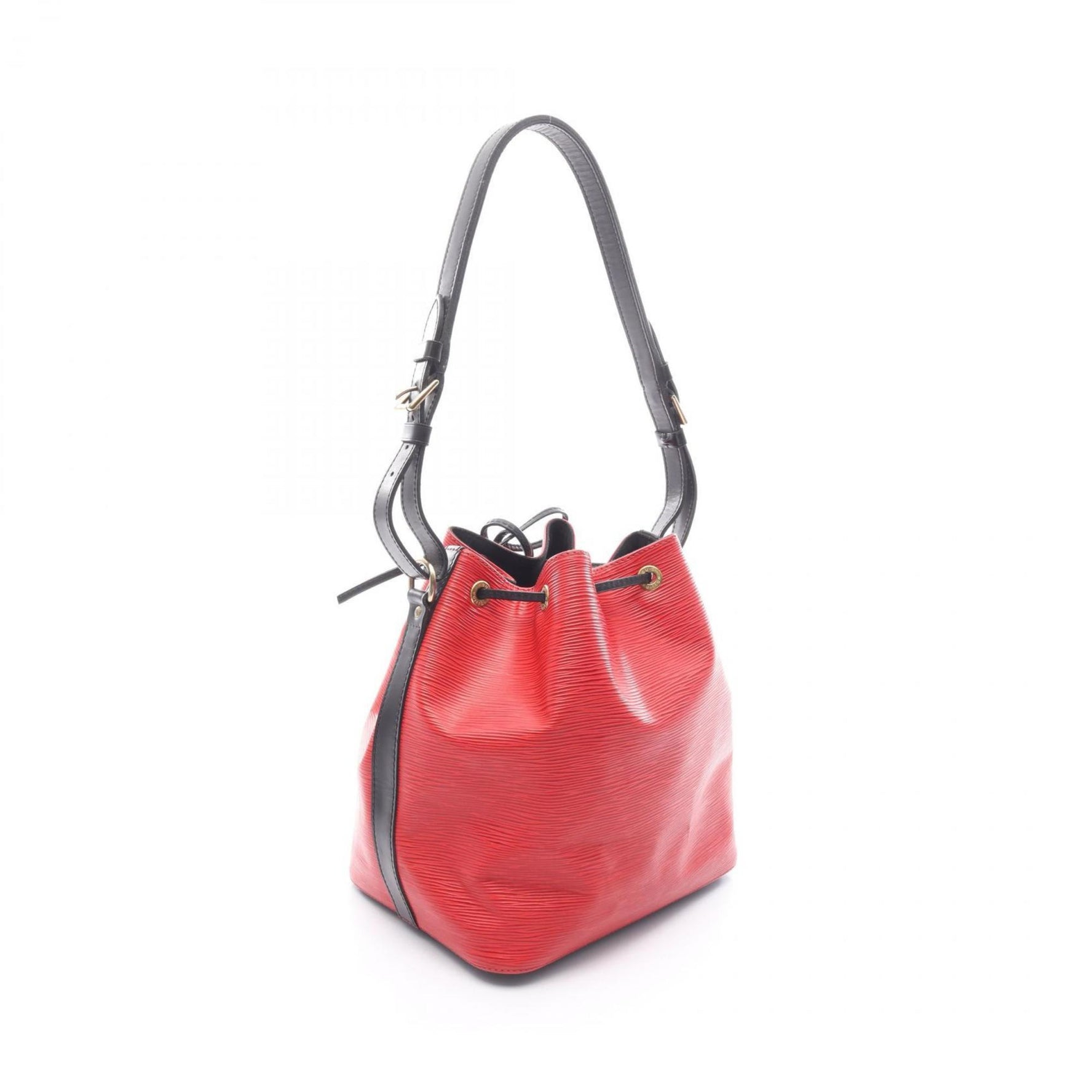 Louis Vuitton Petit Noe Epi Leather Shoulder Bag in Castilian Red and Noir, Black