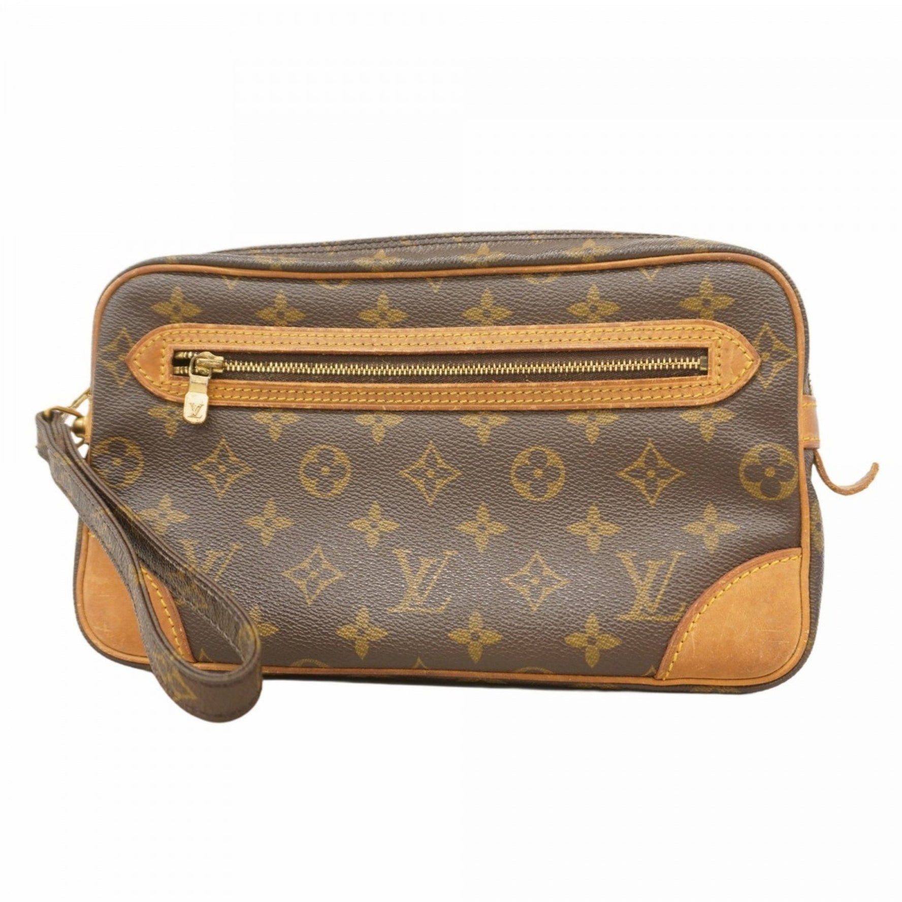 Louis Vuitton Monogram Marly Dragonne GM Clutch Bag M51825 Brown Women's