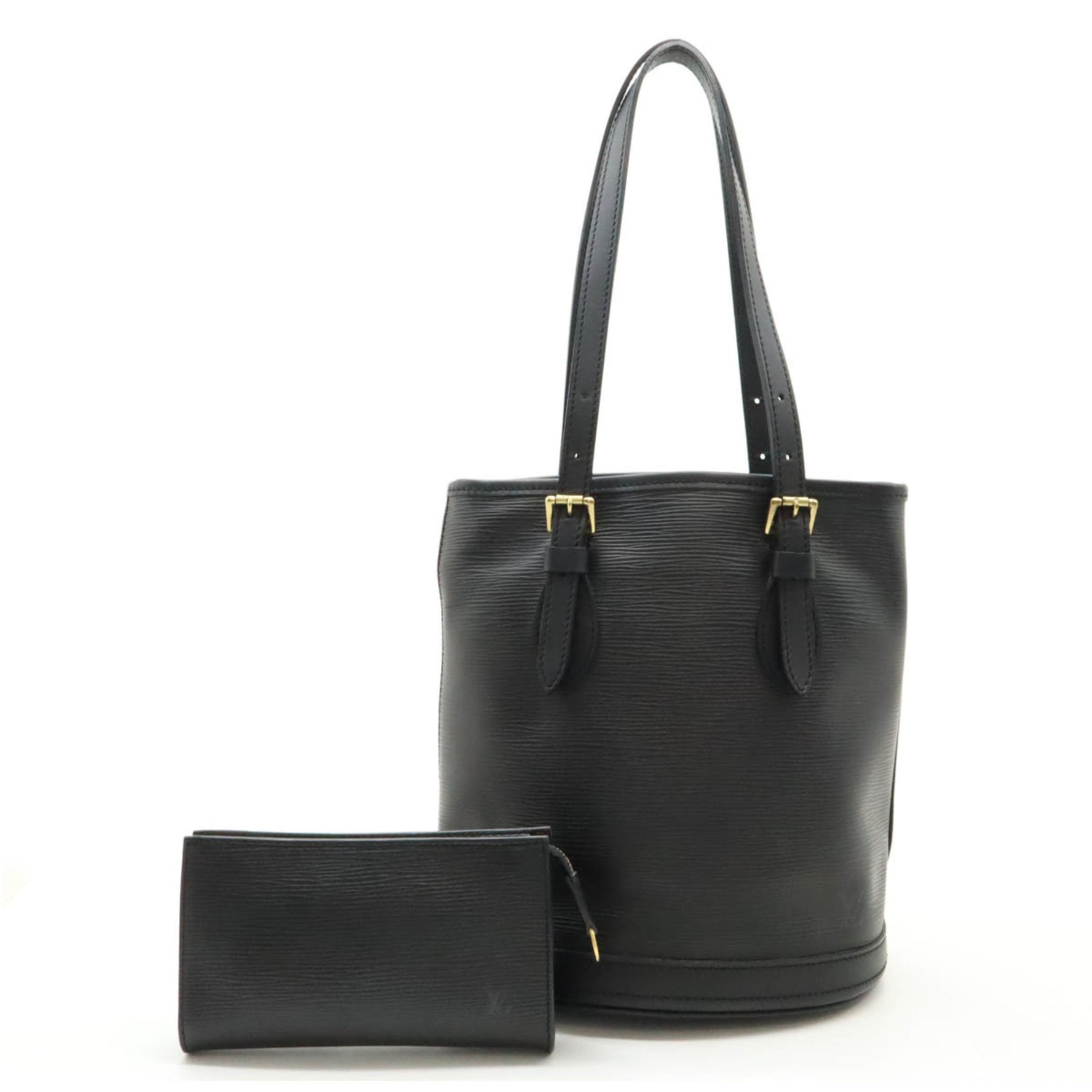 LOUIS VUITTON Louis Vuitton Epi Bucket PM 23 Petit Shoulder Bag Tote Noir Black M58992
