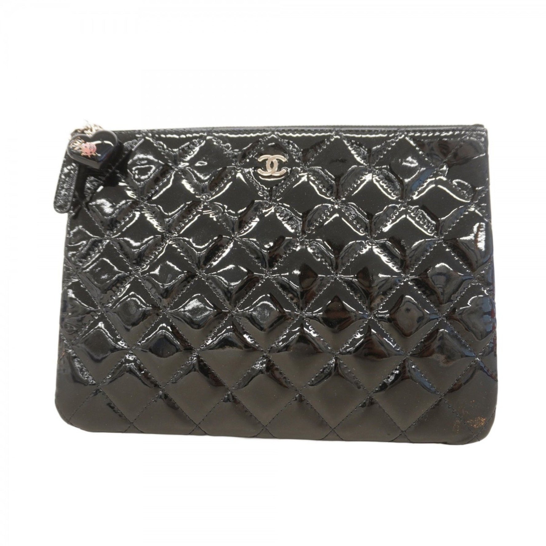Chanel Matelasse Patent Leather Clutch Bag