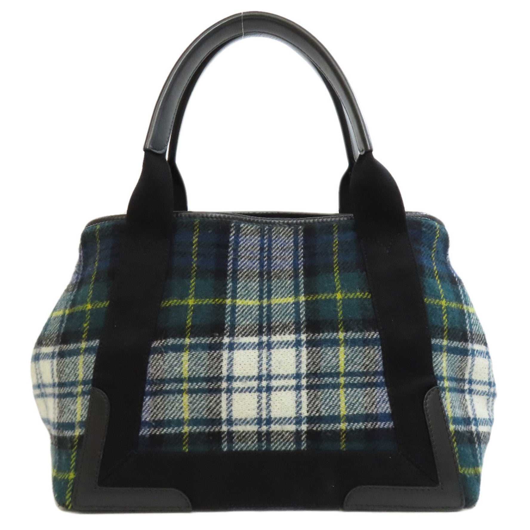 Balenciaga Navy Cabas S Handbag Wool