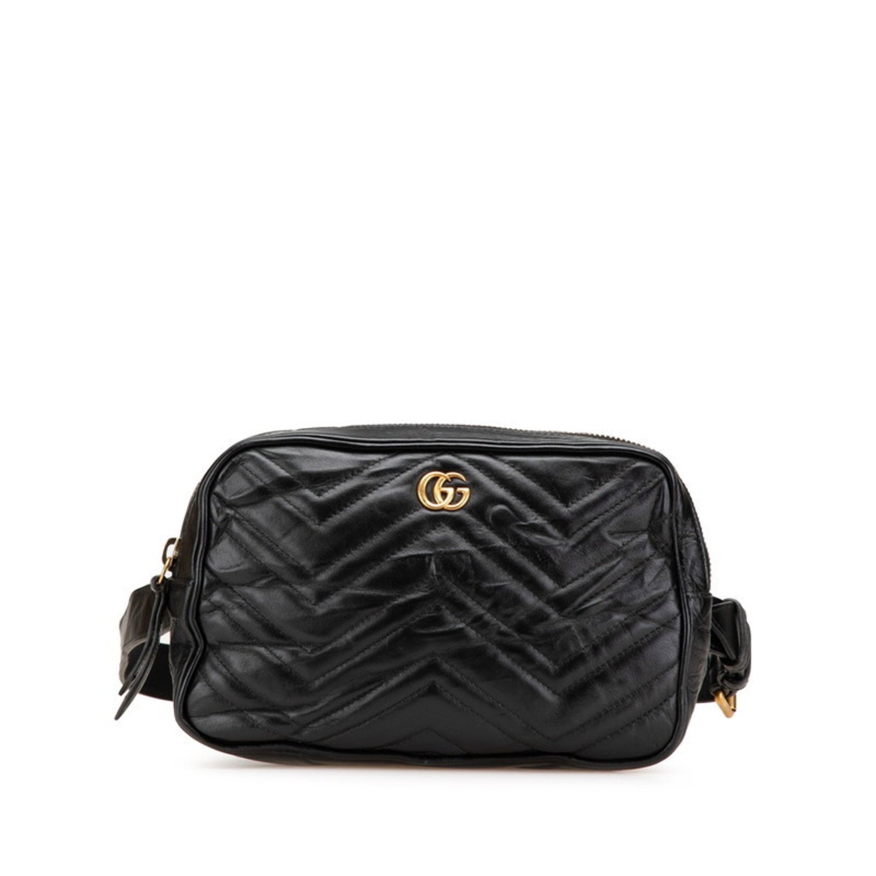 Gucci GG Marmont Waist Bag Black Leather Women's GUCCI