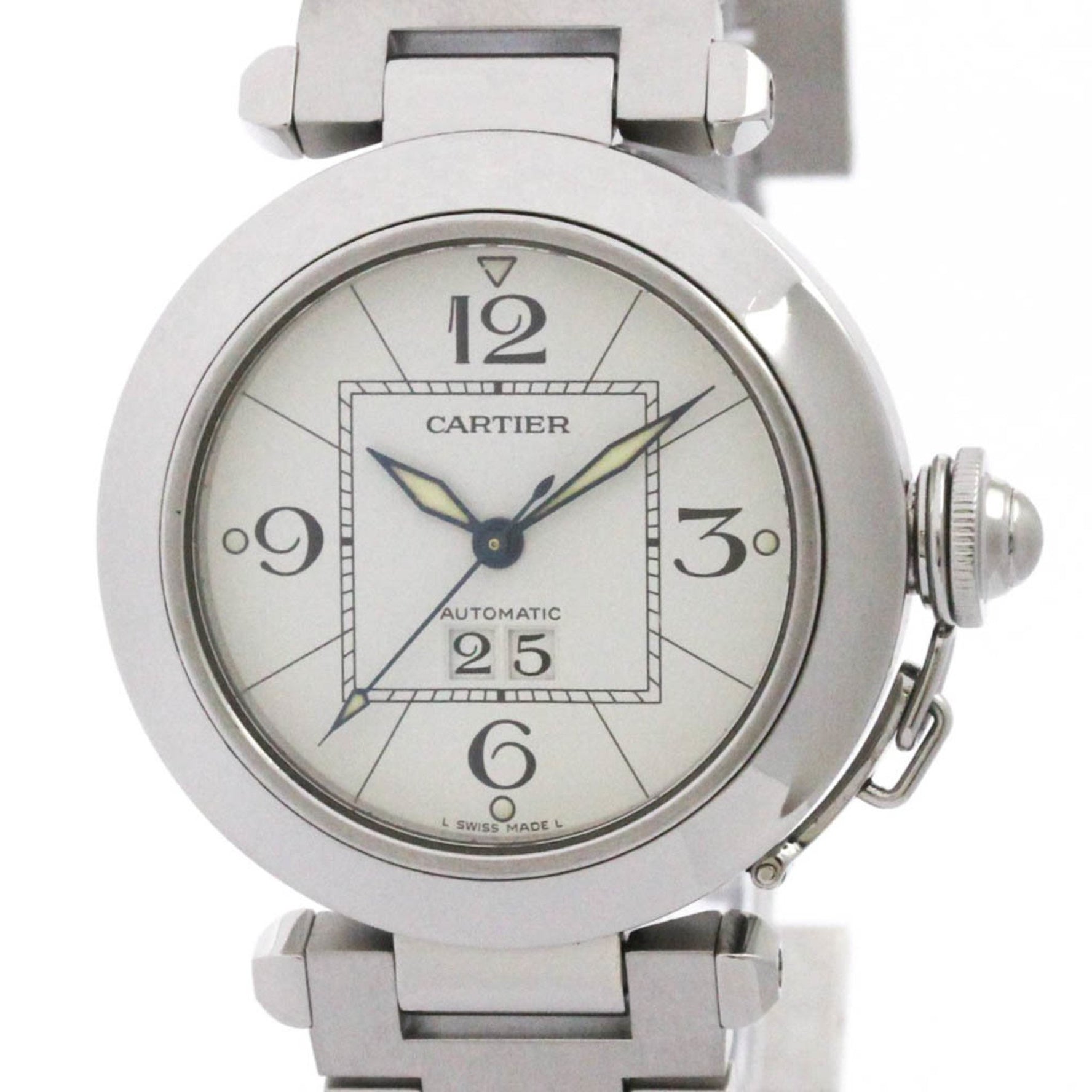 CARTIER Pasha C Big Date Steel Automatic Watch Polished