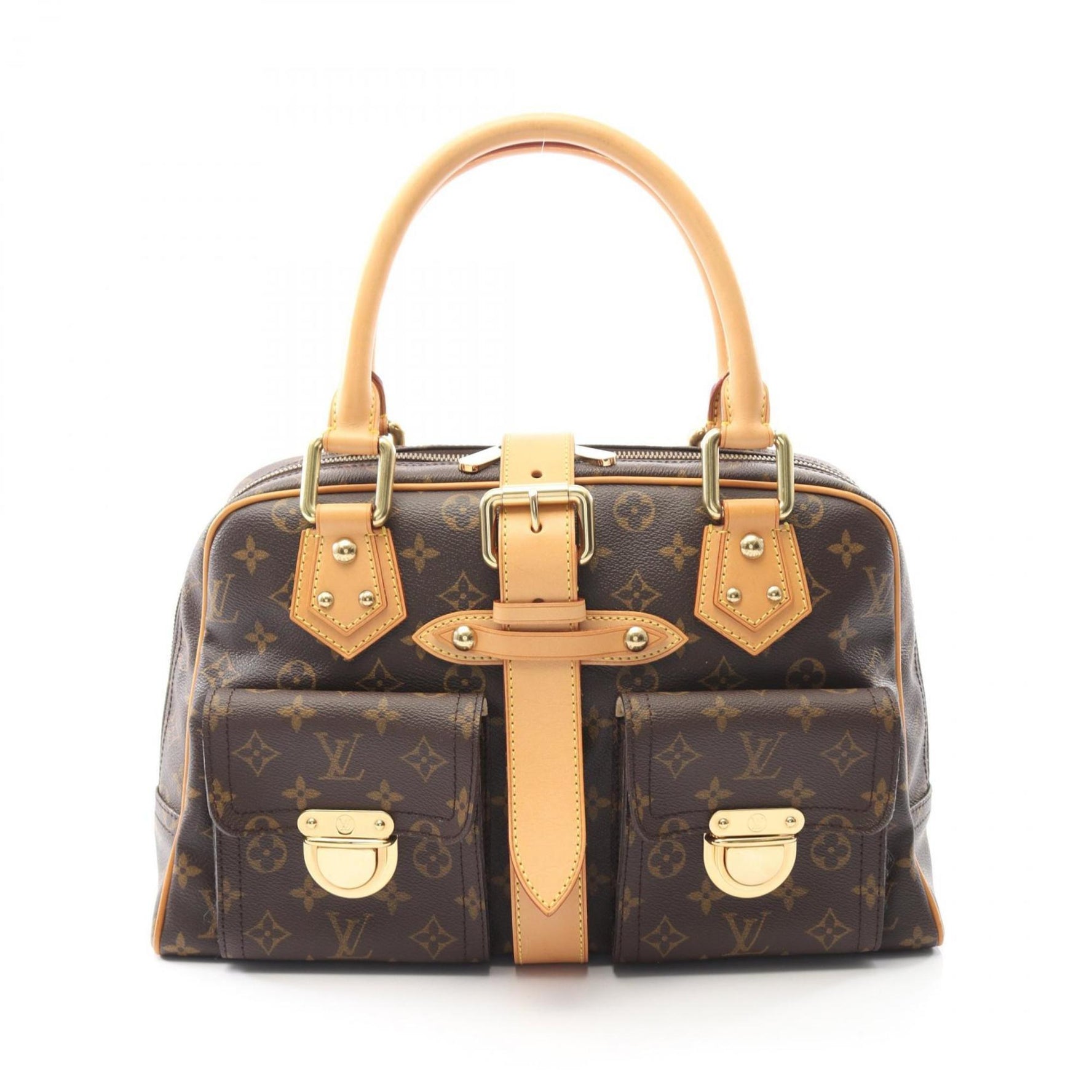 Louis Vuitton Manhattan GM Handbag, Coated Canvas and Leather, Monogram, Brown