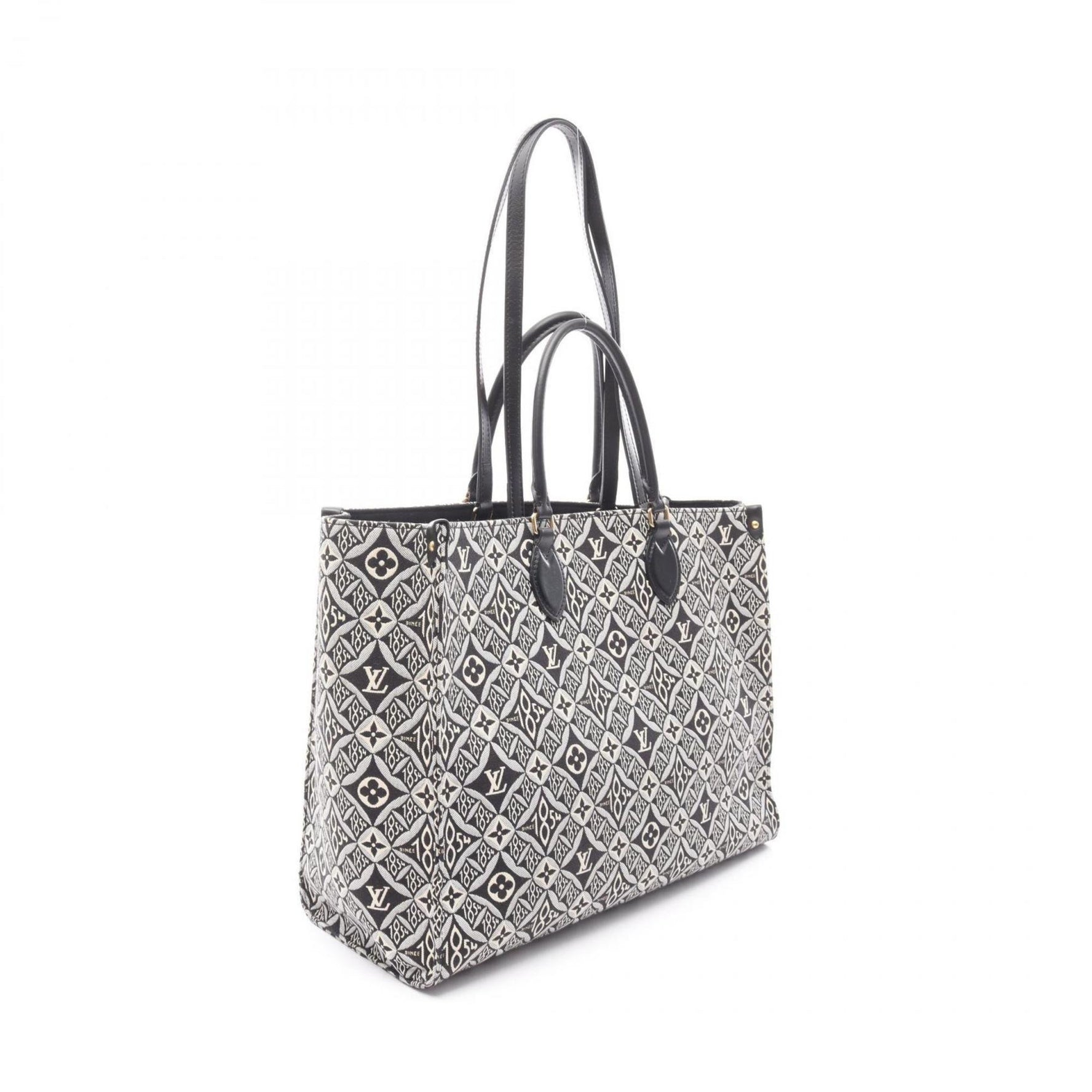 Louis Vuitton On the Go GM Since 1854 Tote Bag, Canvas and Leather with Monogram Jacquard, Gray Black