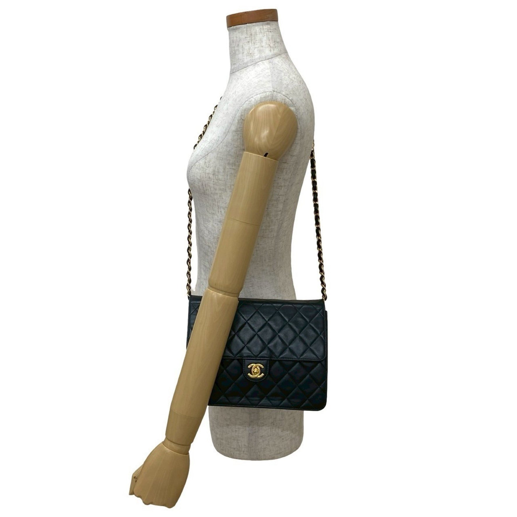 CHANEL Mini Matelasse Coco Mark Lambskin Leather Chain Shoulder Bag