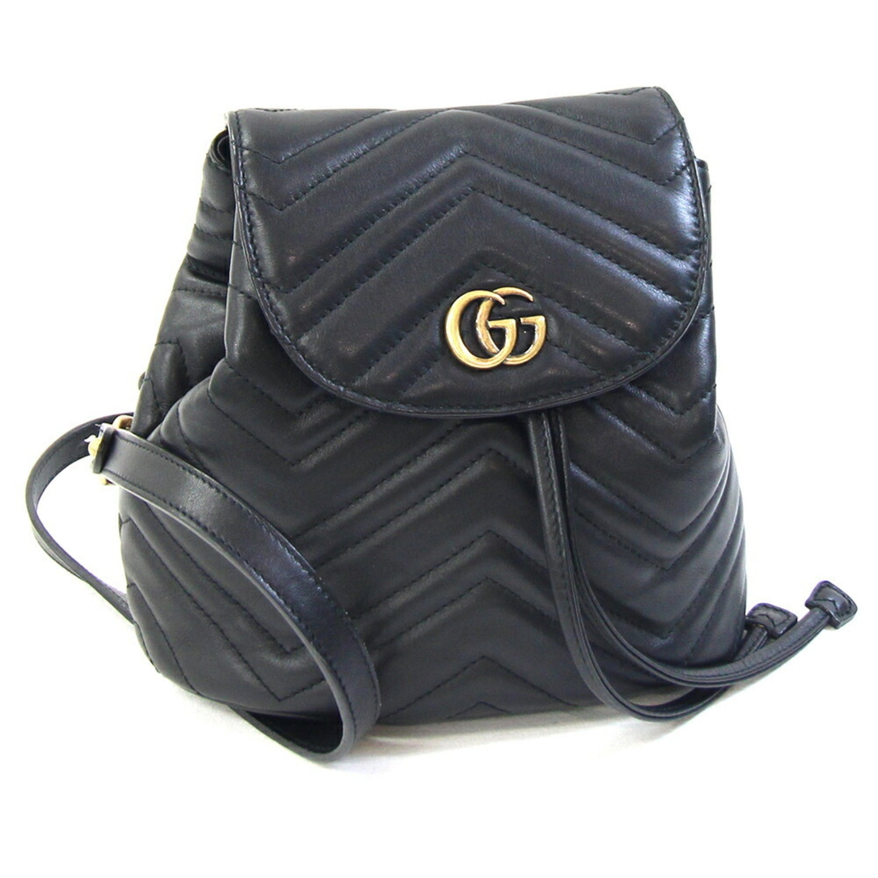 Gucci GG Marmont Backpack Leather Mini with Double G Quilting