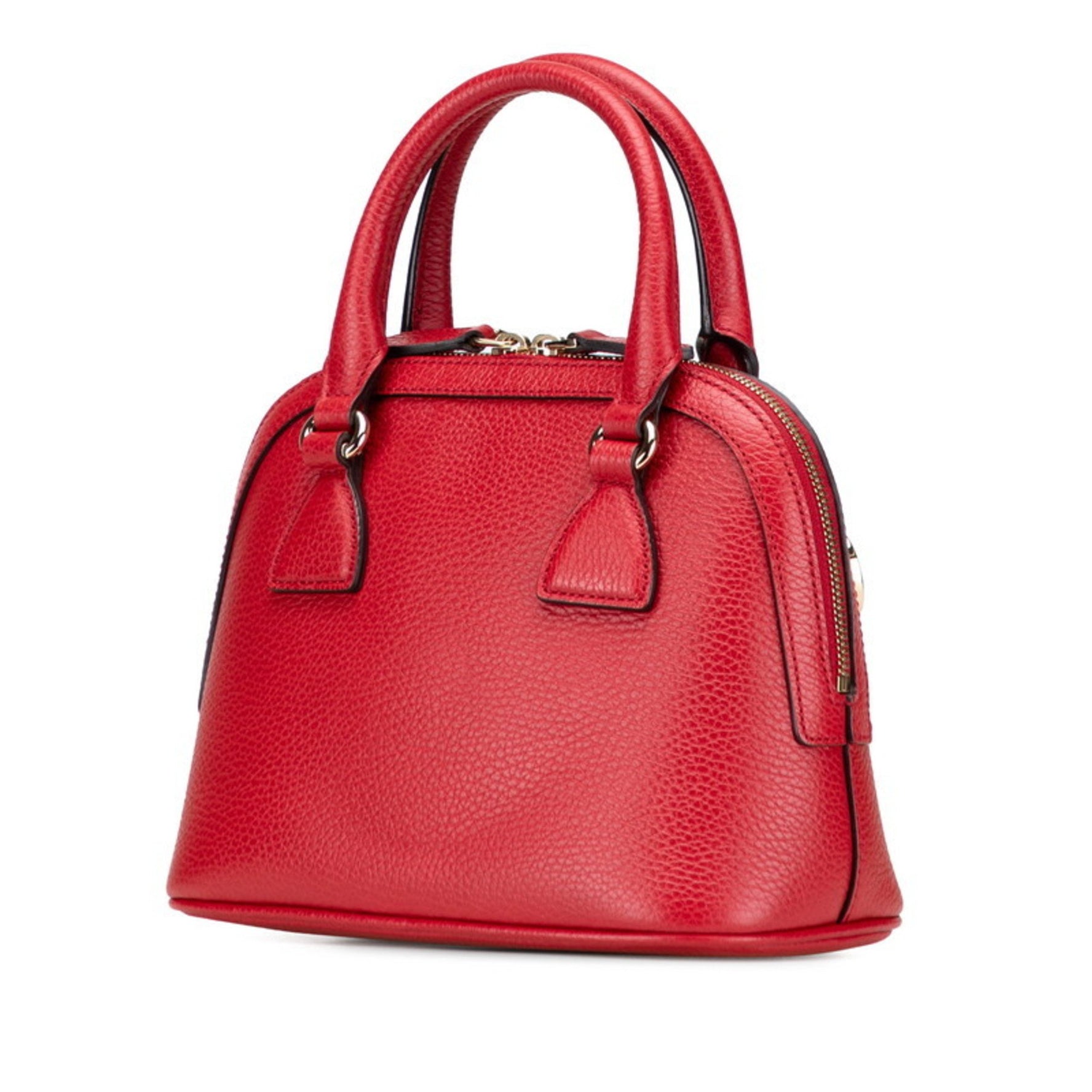 Gucci Interlocking G Handbag/Shoulder Bag Red Leather