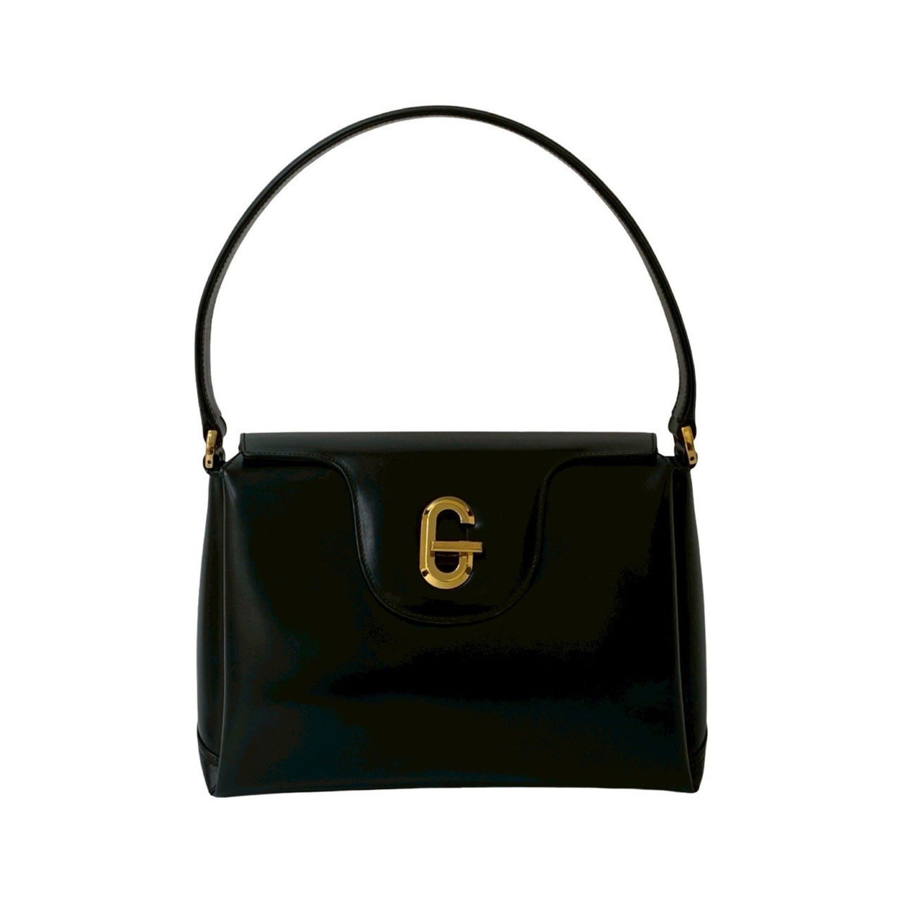 GUCCI Old G Logo Turnlock Hardware Calfskin Leather Handbag in 804-4