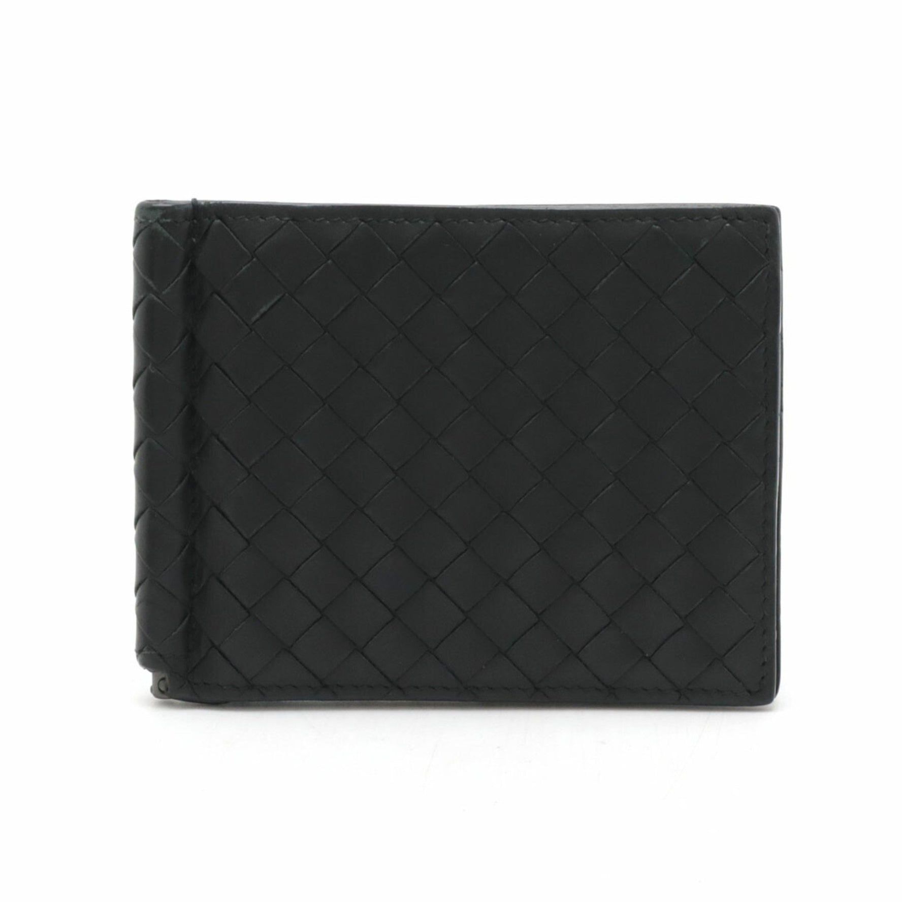 BOTTEGA VENETA Bottega Veneta Intrecciato Bi-fold Wallet with Money Clip Leather Black