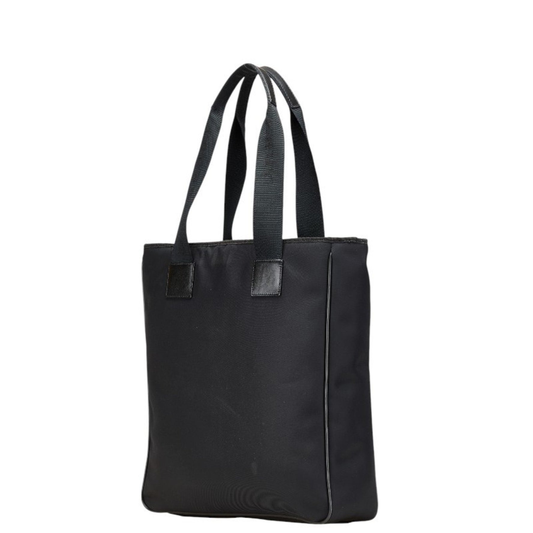 Burberry Nova Check Tote Bag Shoulder Black Beige Nylon Canvas