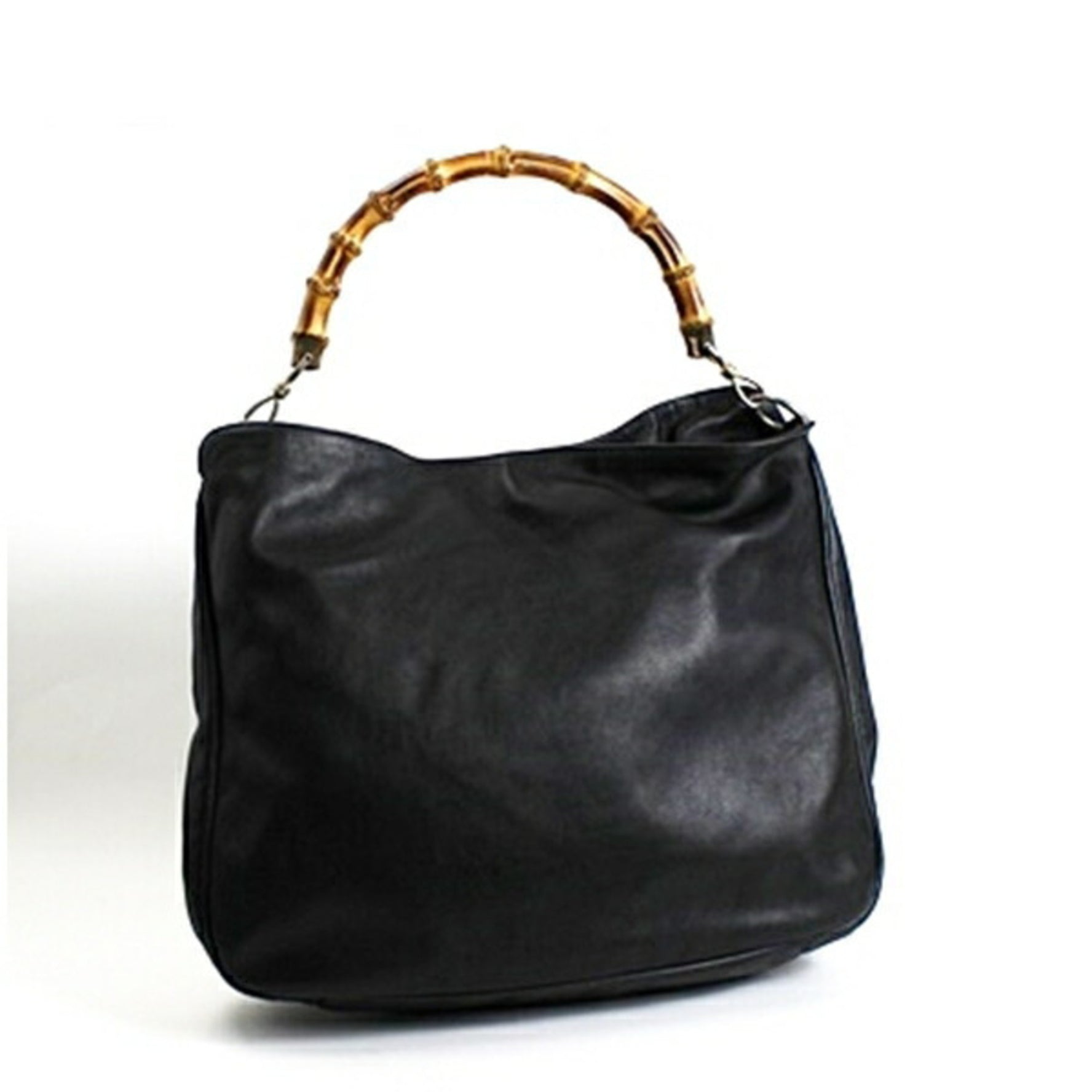 Gucci Bamboo Handbag Shoulder Bag Leather Black 001 1781 1577 No