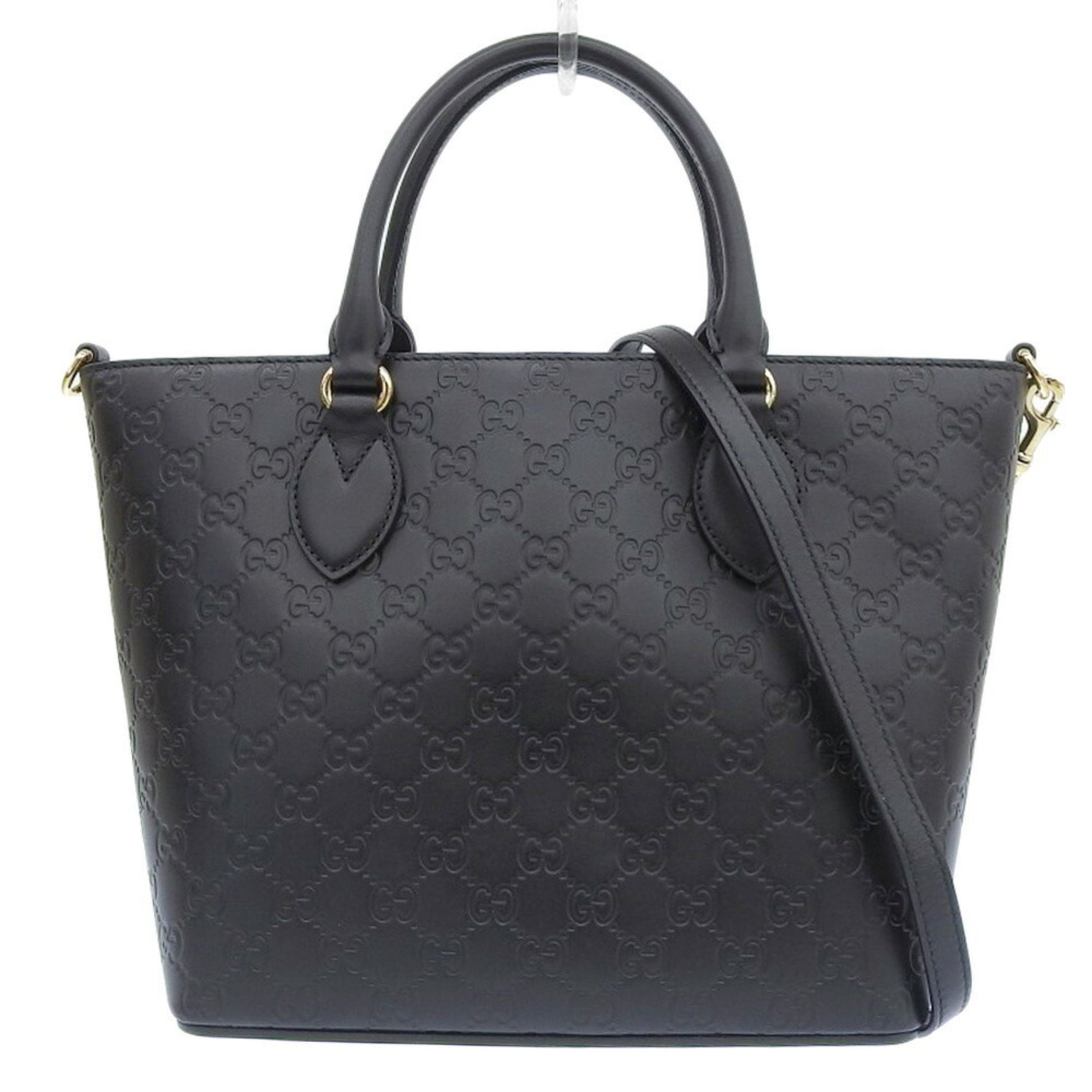 GUCCI Guccissima Bag Handbag Shoulder Leather Black