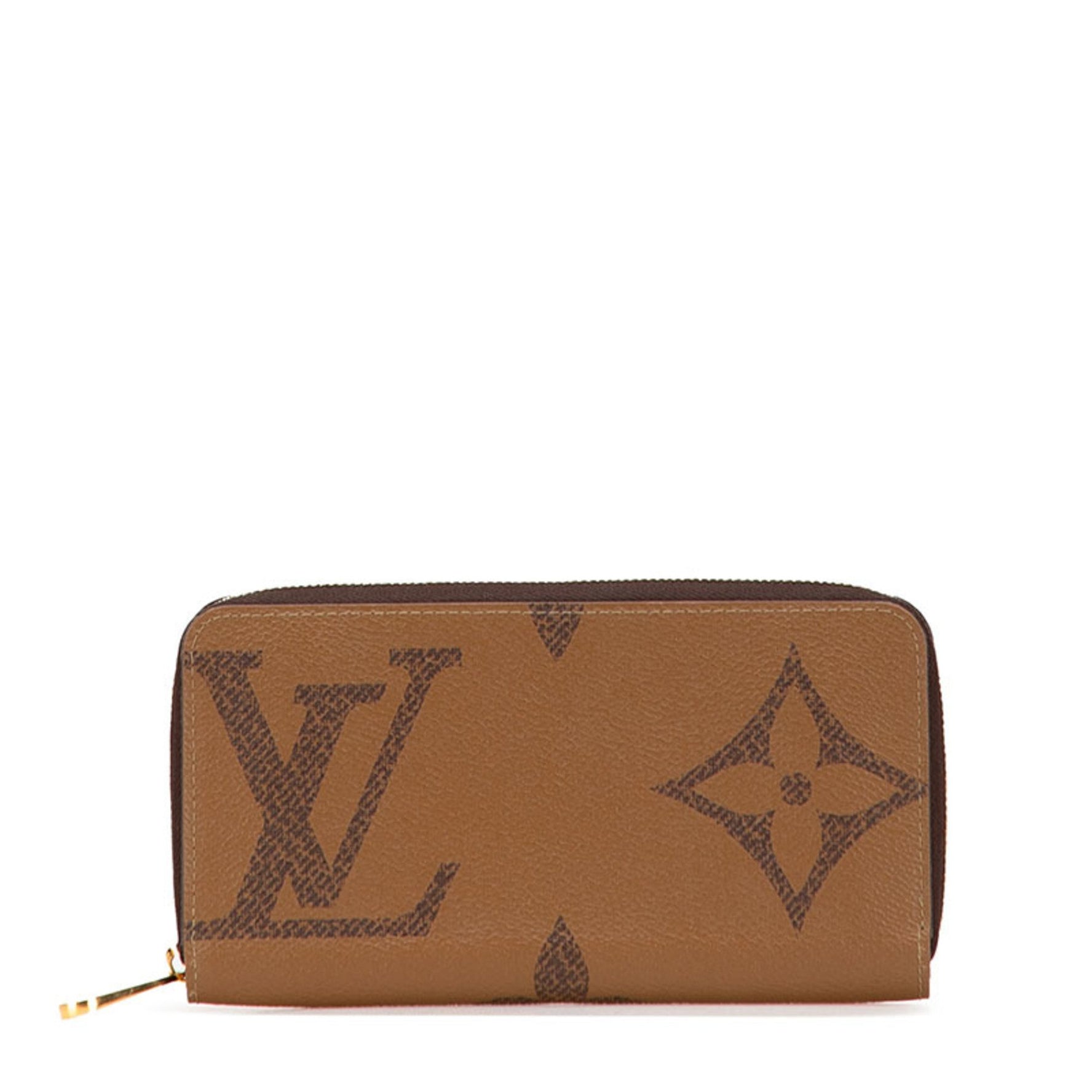Louis Vuitton Monogram Giant Reverse Long Wallet with Round Zipper, Leather, LOUIS VUITTON
